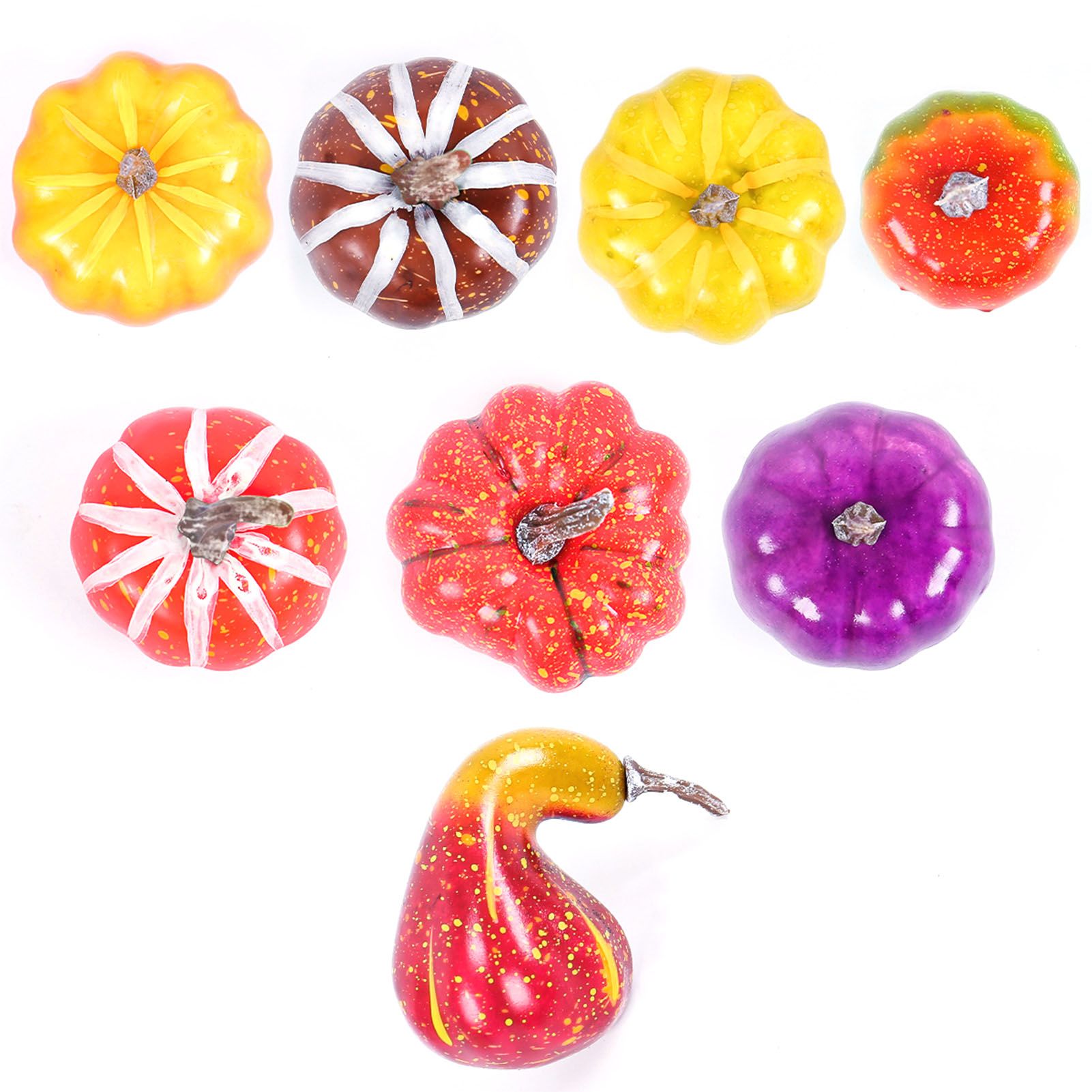 Pumpkin Decorations Lifelike Small Foam Artificial Pumpkin Set for Fall view 3