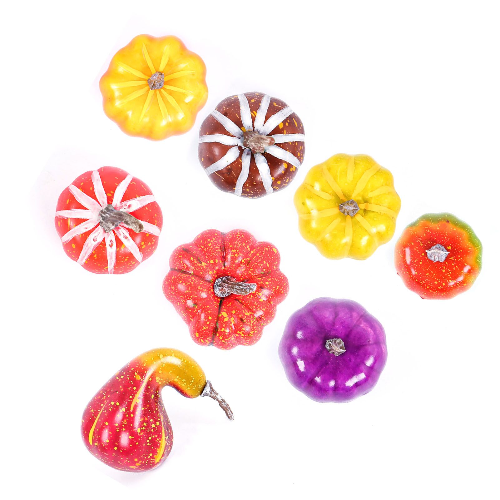 Pumpkin Decorations Lifelike Small Foam Artificial Pumpkin Set for Fall view 4