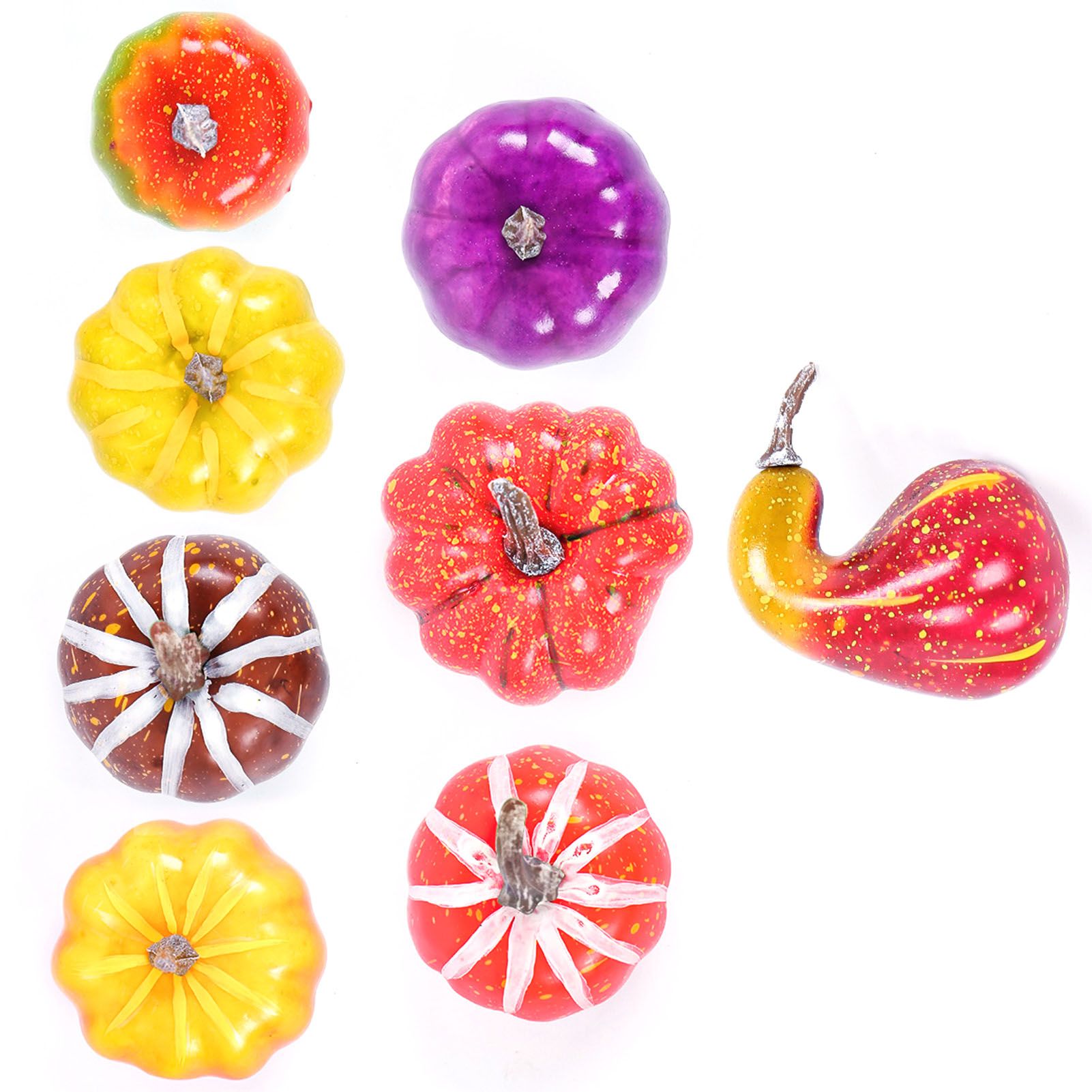 Pumpkin Decorations Lifelike Small Foam Artificial Pumpkin Set for Fall view 6