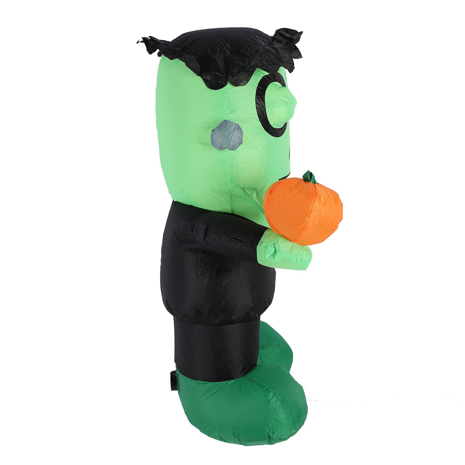 3.9ft Inflatable Green Monster with Pumpkin Big Eyes LED Lights Outdoor Yard view 11