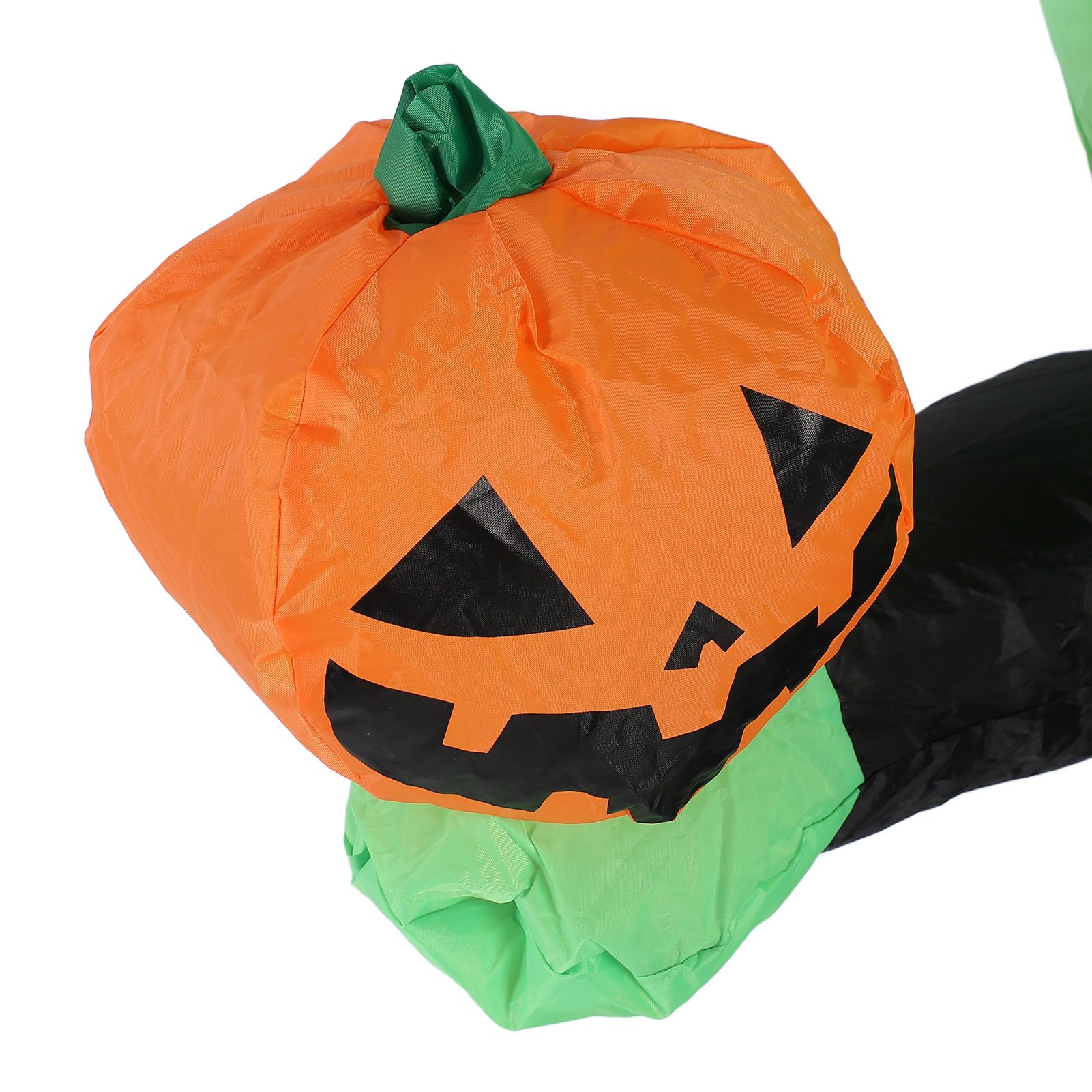 3.9ft Inflatable Green Monster with Pumpkin Big Eyes LED Lights Outdoor Yard view 5