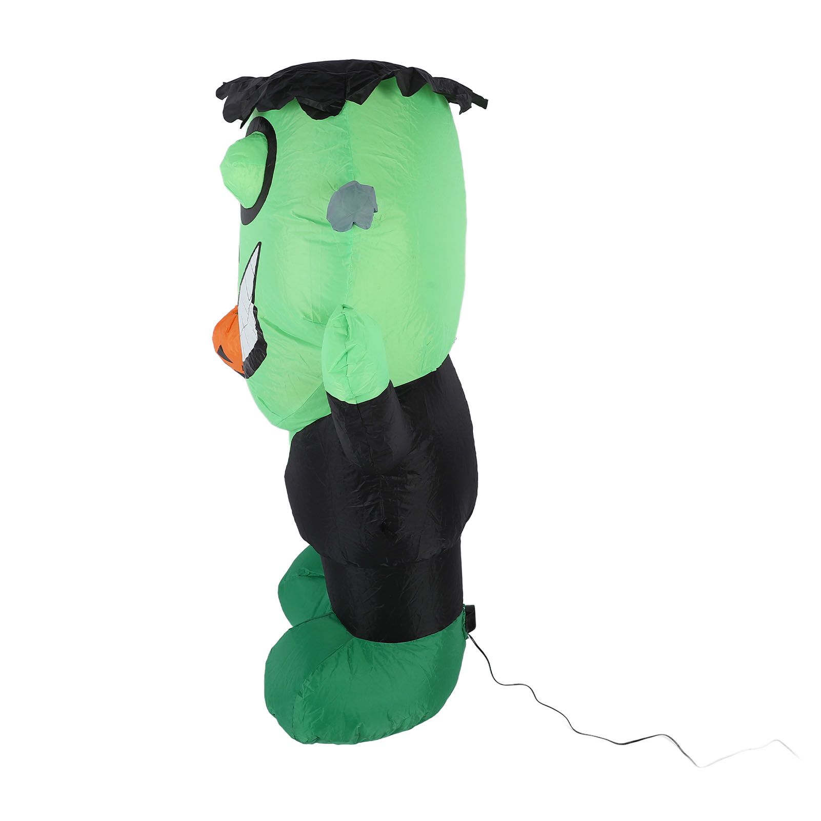 3.9ft Inflatable Green Monster with Pumpkin Big Eyes LED Lights Outdoor Yard view 12