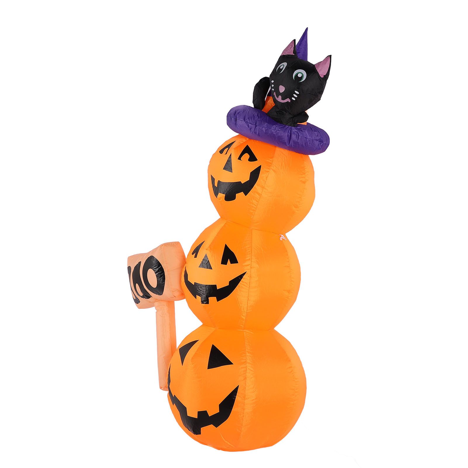Pumpkin Stack Decoration 1.6m LED Black Cat Pumpkins Inflatable Yard Lawn view 8