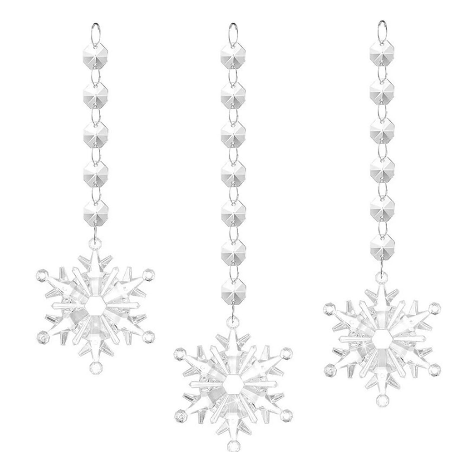 30 Pcs Snowflake Icicle Decoration Exquisite Acrylic High Transparency Hanging view 2
