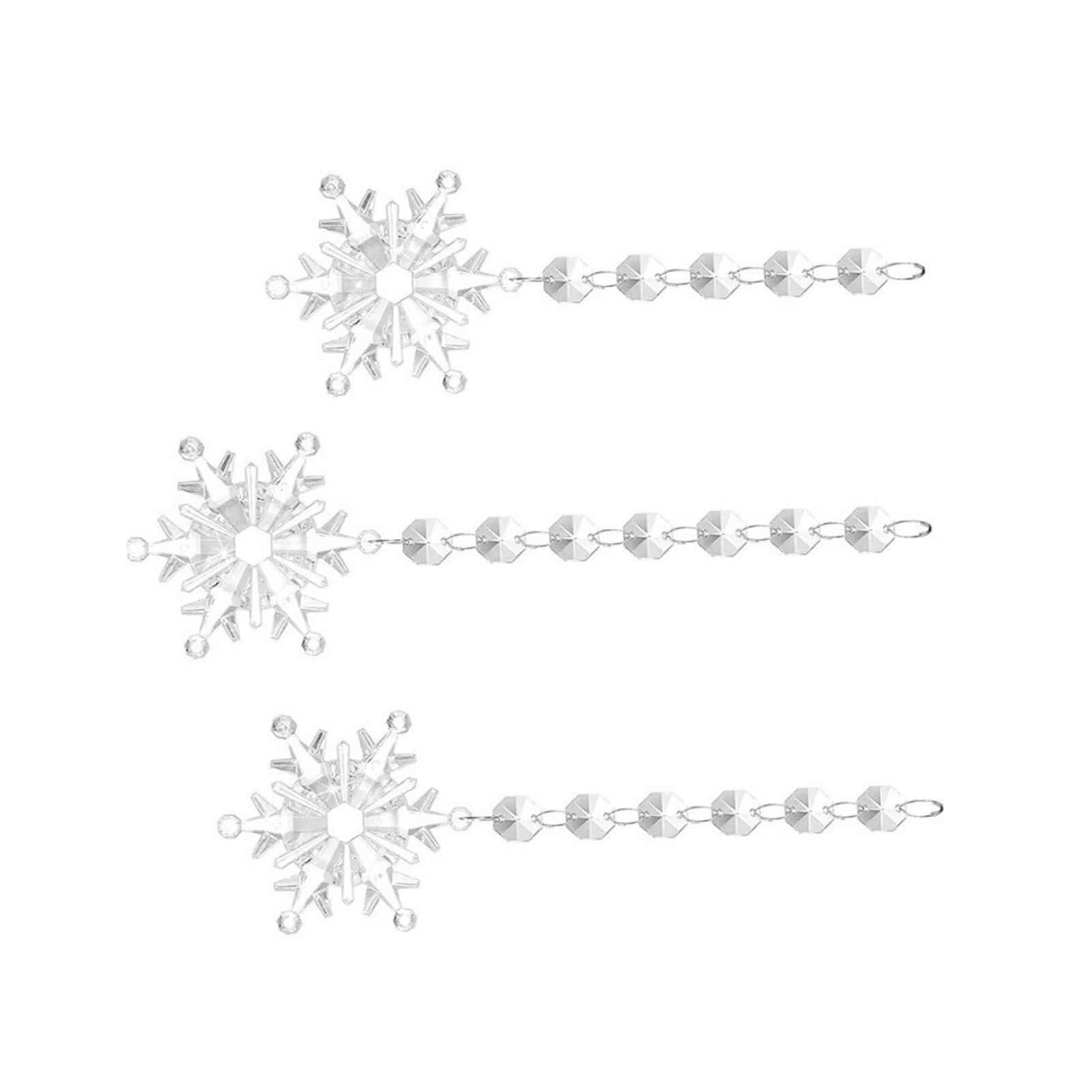 30 Pcs Snowflake Icicle Decoration Exquisite Acrylic High Transparency Hanging view 3