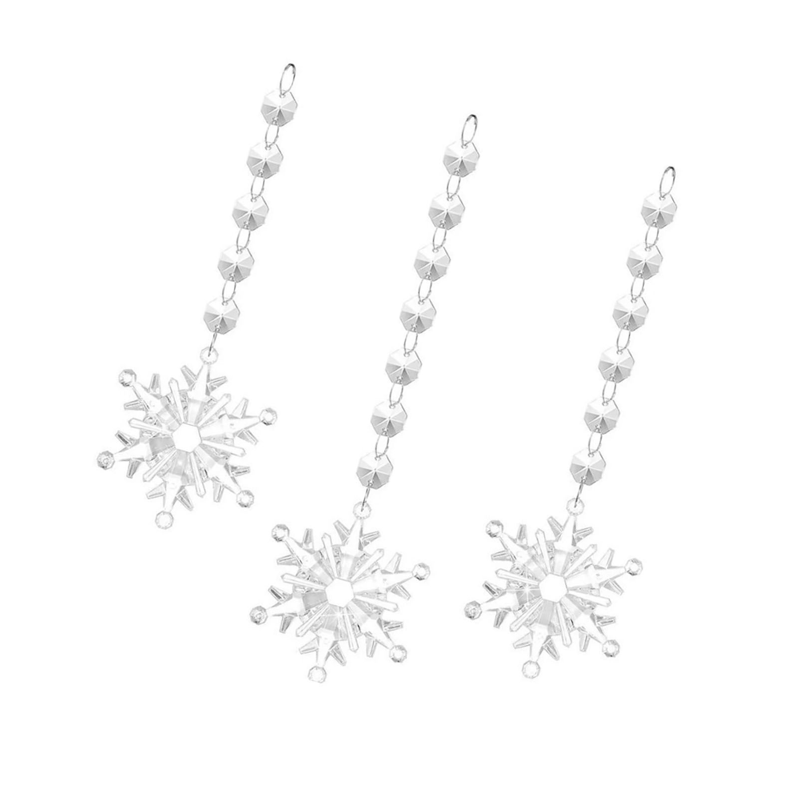 30 Pcs Snowflake Icicle Decoration Exquisite Acrylic High Transparency Hanging view 5