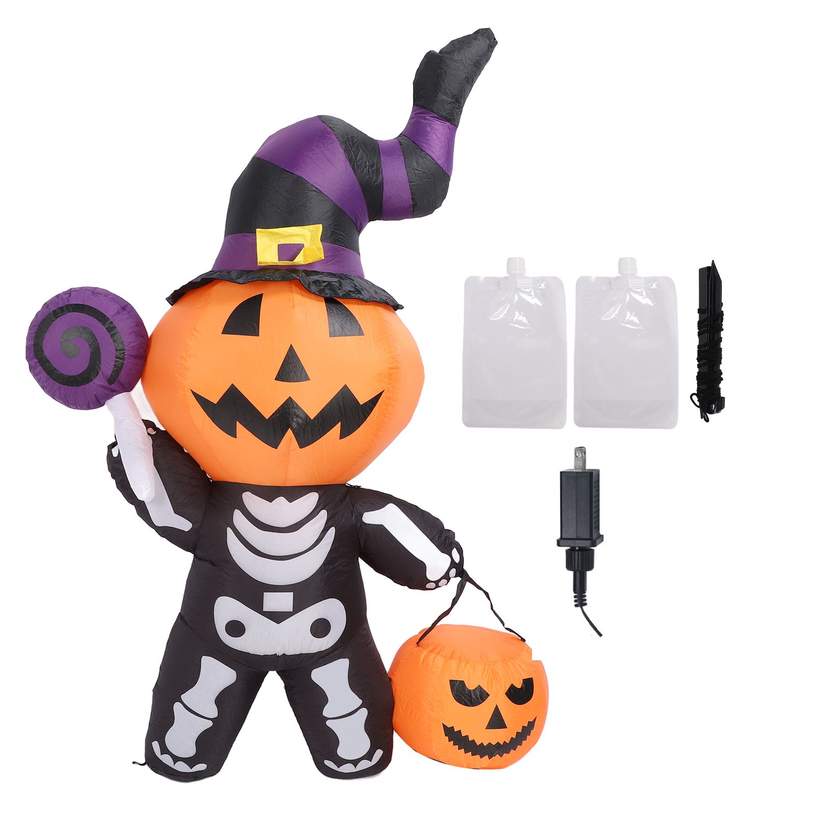 Inflatable Ghost Decoration with LED Lights Water Resistant Cute Blow Ups view 3