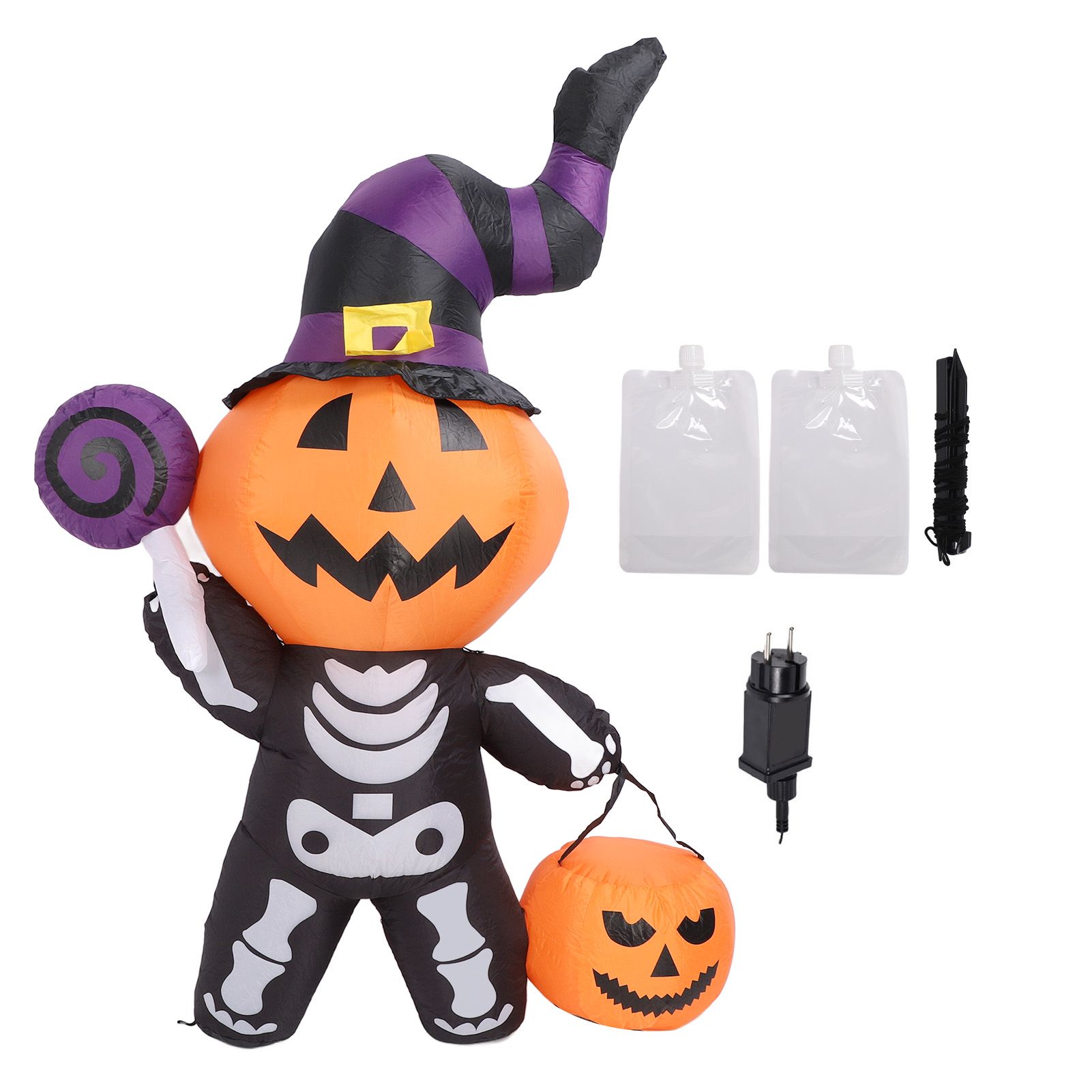 Inflatable Ghost Decoration with LED Lights Water Resistant Cute Blow Ups view 3