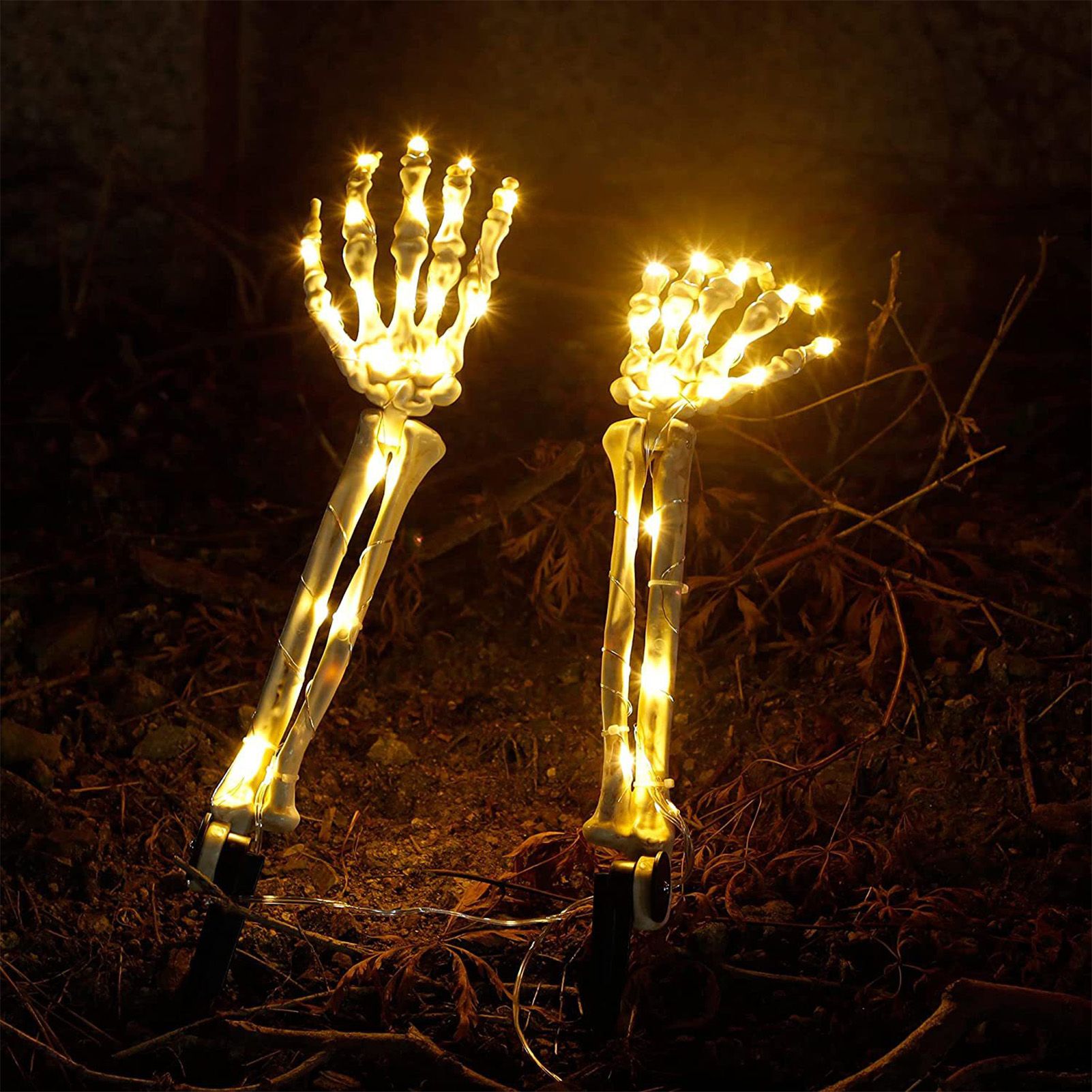 Solar Skeleton Hands Light LED Decorative Scary Light String for Lawn Porch Garden view 9