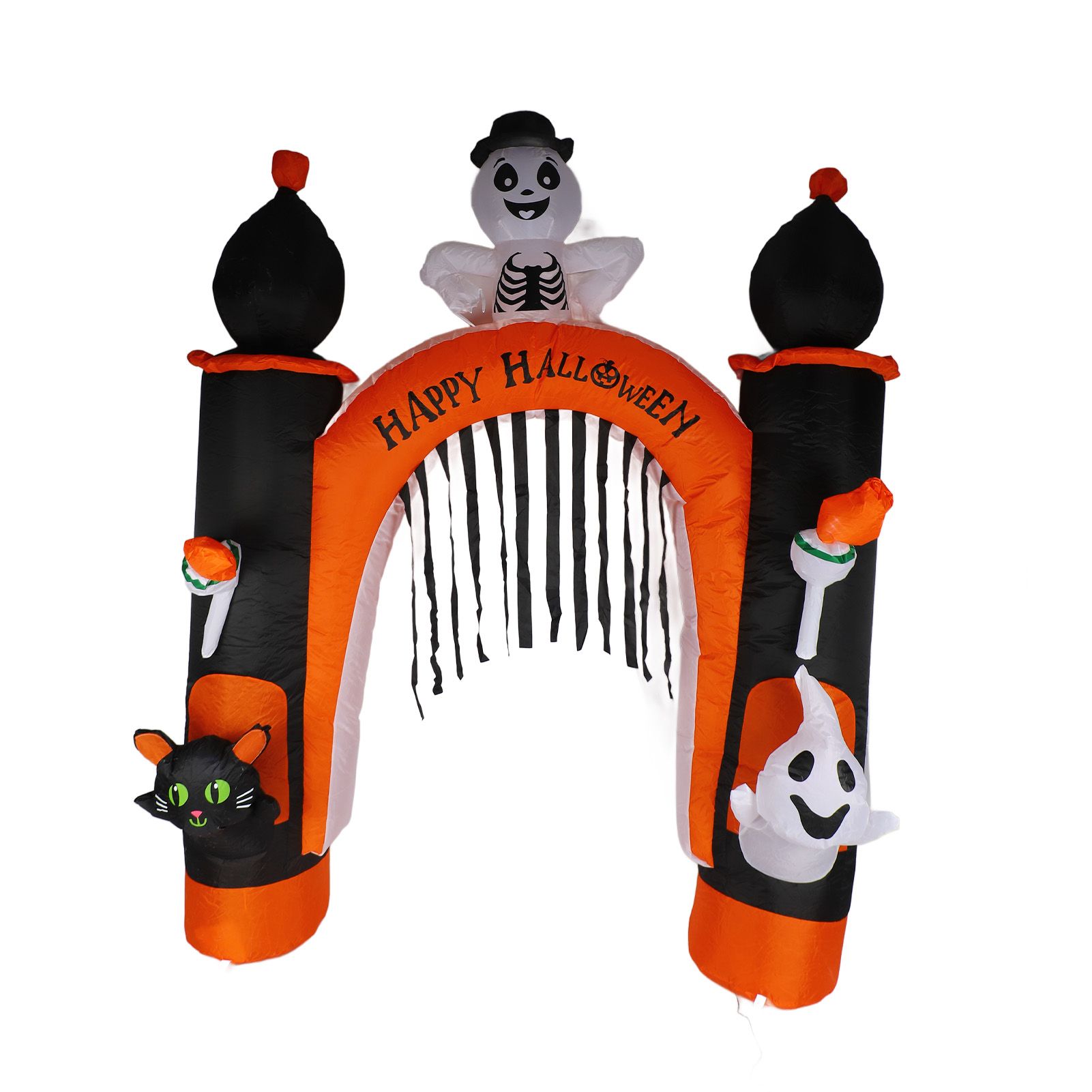 8ft Skull Ghost Inflatable Arch LED Light Indoor Outdoor Pumpkin Ghost Blow Up