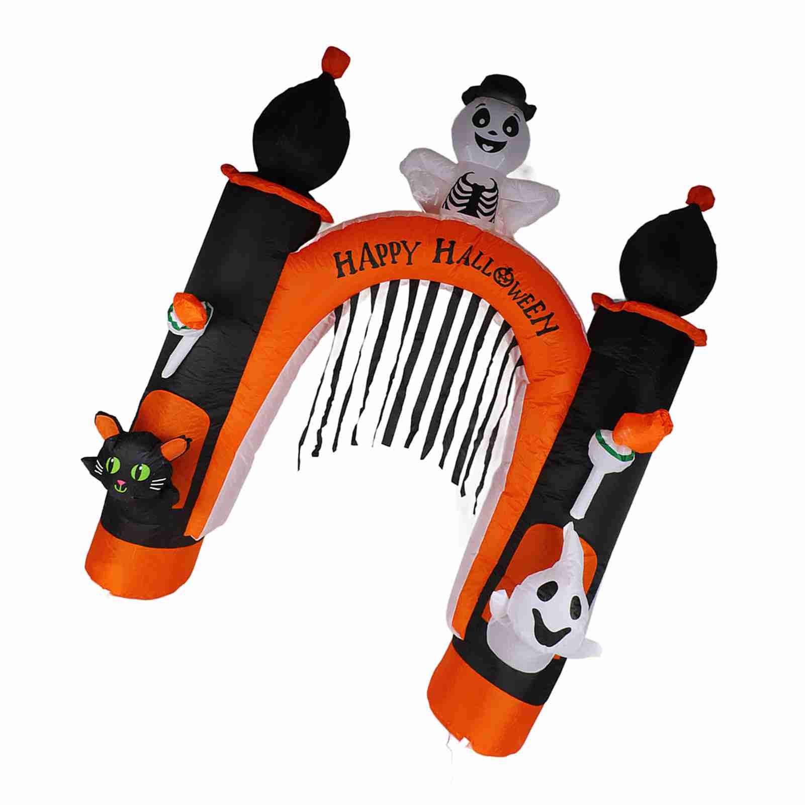 8ft Skull Ghost Inflatable Arch LED Light Indoor Outdoor Pumpkin Ghost Blow Up view 3
