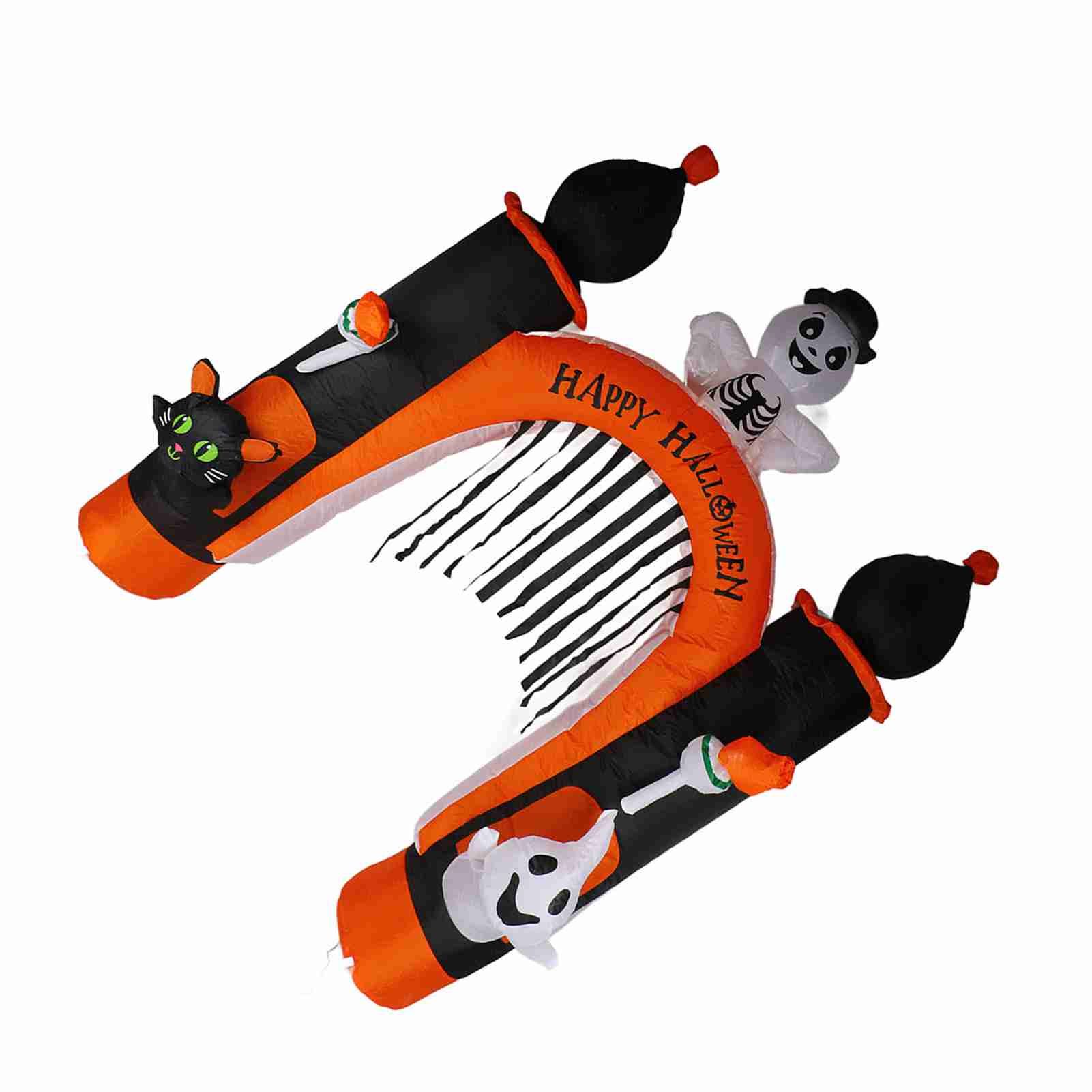 8ft Skull Ghost Inflatable Arch LED Light Indoor Outdoor Pumpkin Ghost Blow Up view 4
