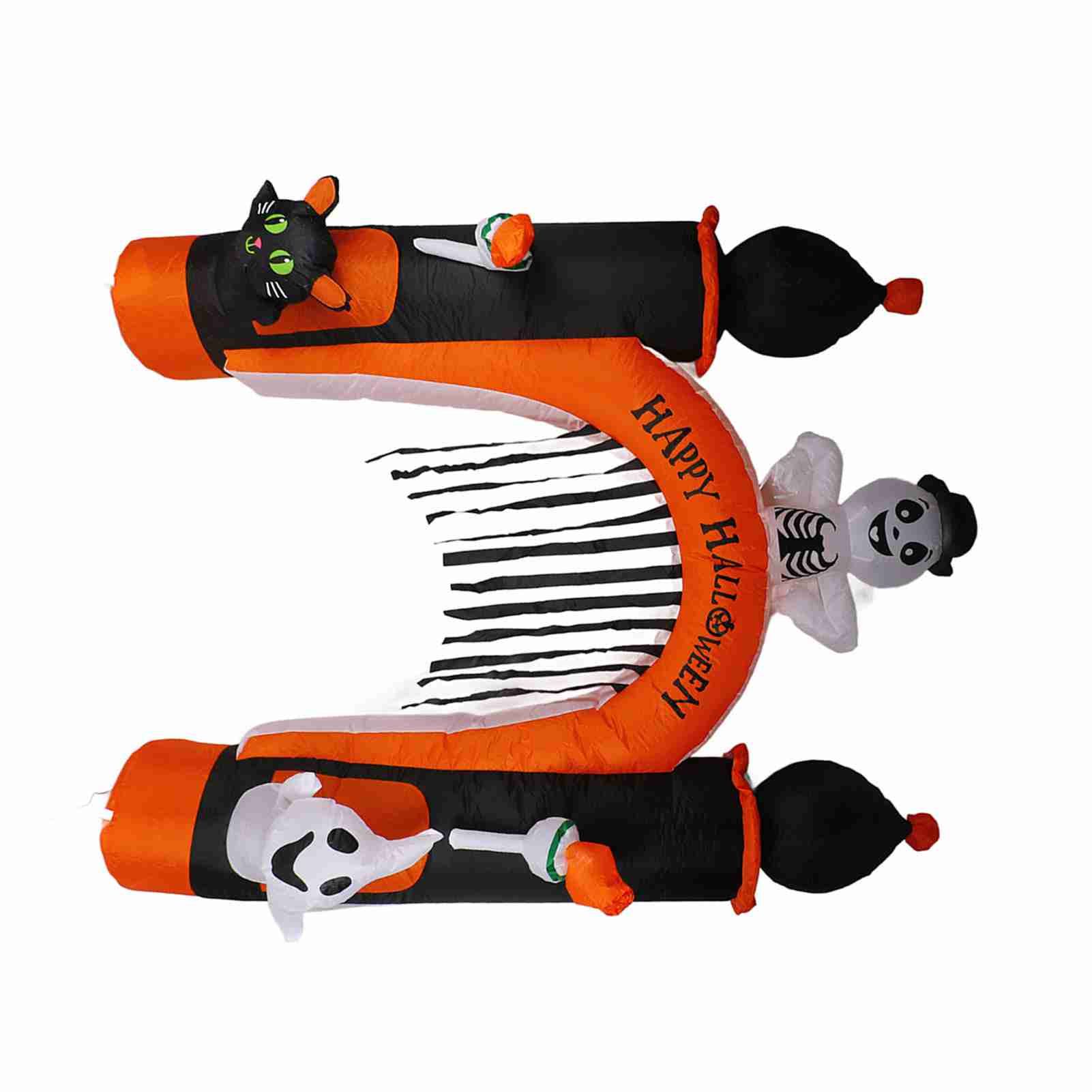 8ft Skull Ghost Inflatable Arch LED Light Indoor Outdoor Pumpkin Ghost Blow Up view 5