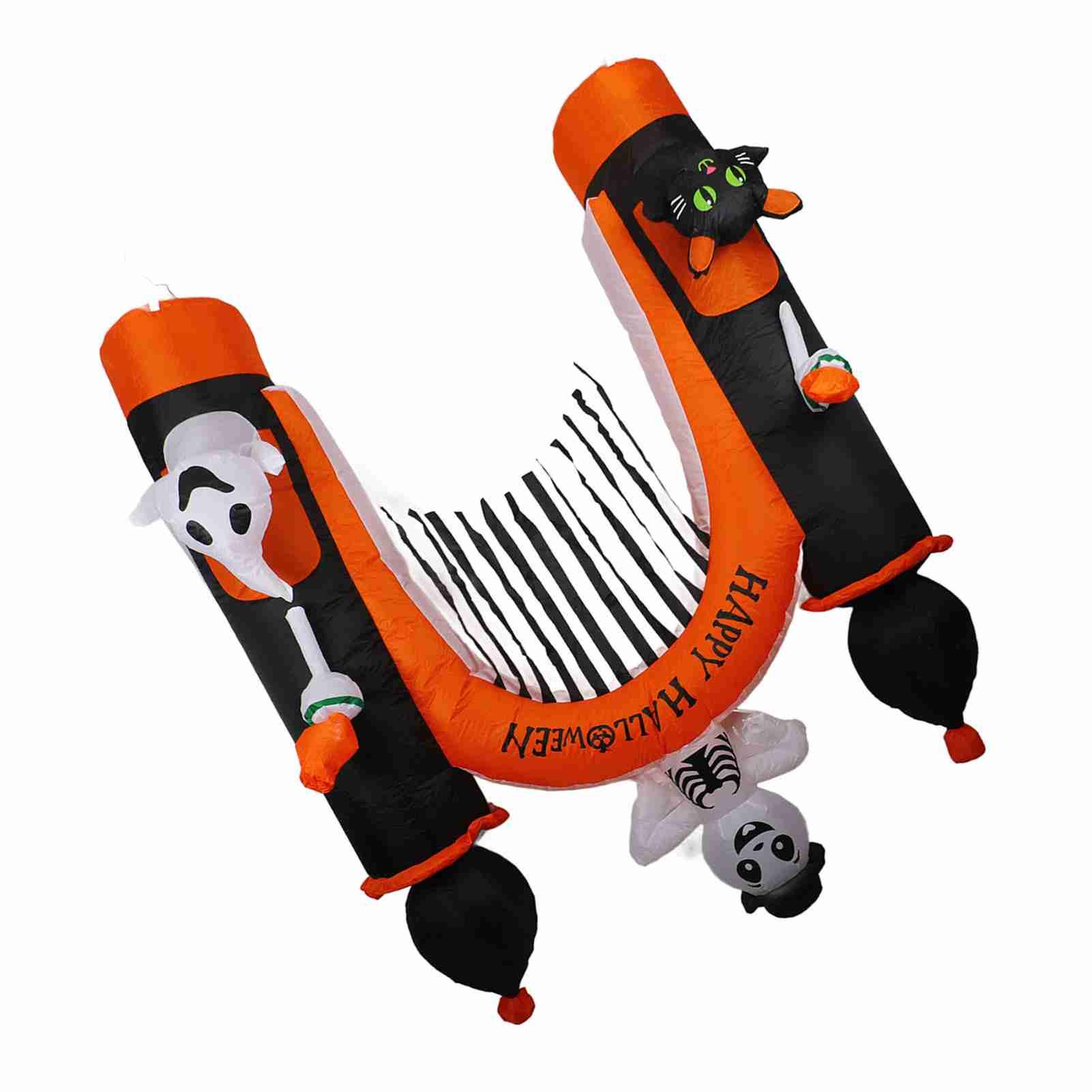 8ft Skull Ghost Inflatable Arch LED Light Indoor Outdoor Pumpkin Ghost Blow Up view 7
