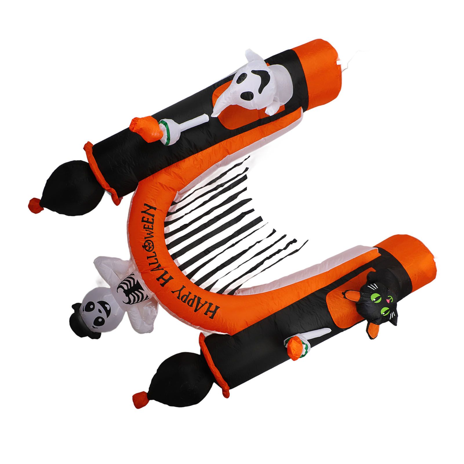 8ft Skull Ghost Inflatable Arch LED Light Indoor Outdoor Pumpkin Ghost Blow Up view 9
