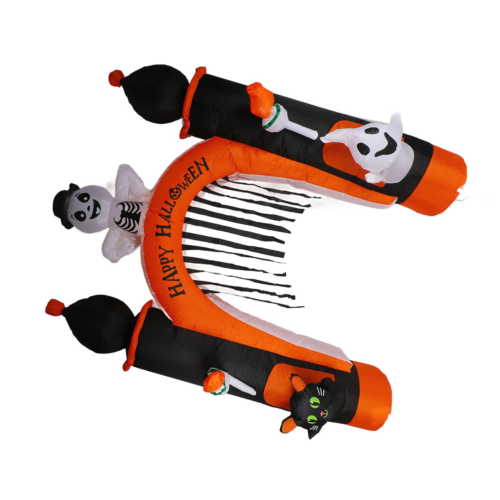 8ft Skull Ghost Inflatable Arch LED Light Indoor Outdoor Pumpkin Ghost Blow Up view 10