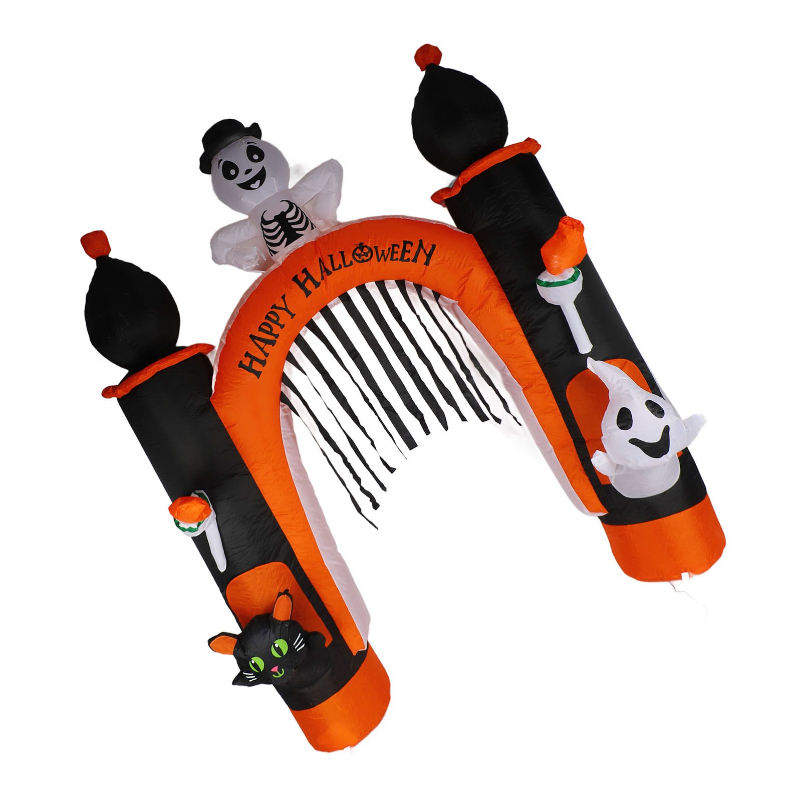 8ft Skull Ghost Inflatable Arch LED Light Indoor Outdoor Pumpkin Ghost Blow Up view 11