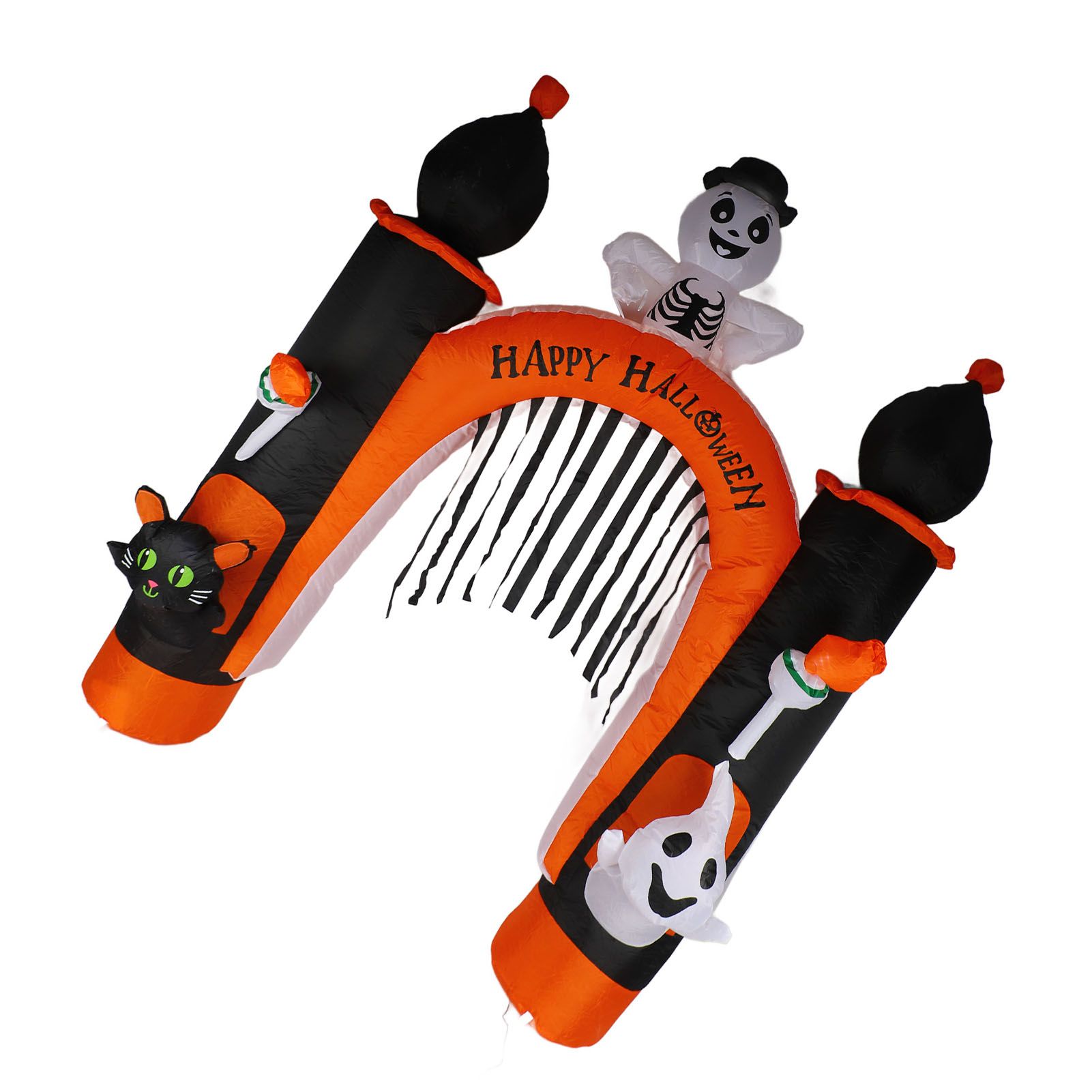 8ft Skull Ghost Inflatable Arch LED Light Indoor Outdoor Pumpkin Ghost Blow Up view 12