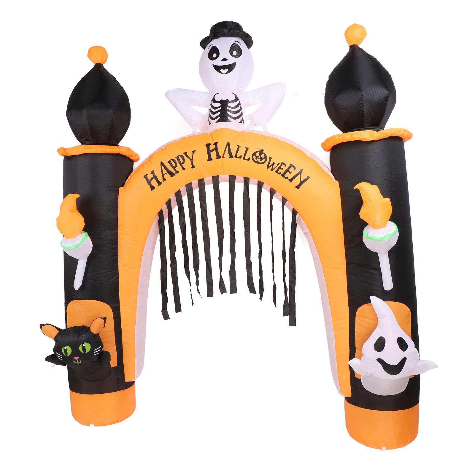 8ft Skull Ghost Inflatable Arch LED Light Indoor Outdoor Pumpkin Ghost Blow Up