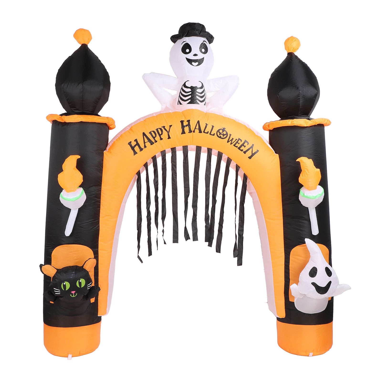 8ft Skull Ghost Inflatable Arch LED Light Indoor Outdoor Pumpkin Ghost Blow Up view 4