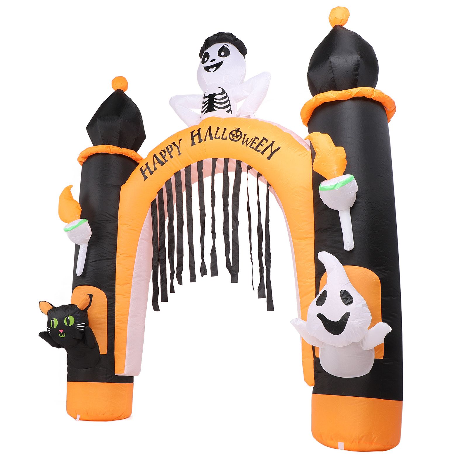8ft Skull Ghost Inflatable Arch LED Light Indoor Outdoor Pumpkin Ghost Blow Up view 6