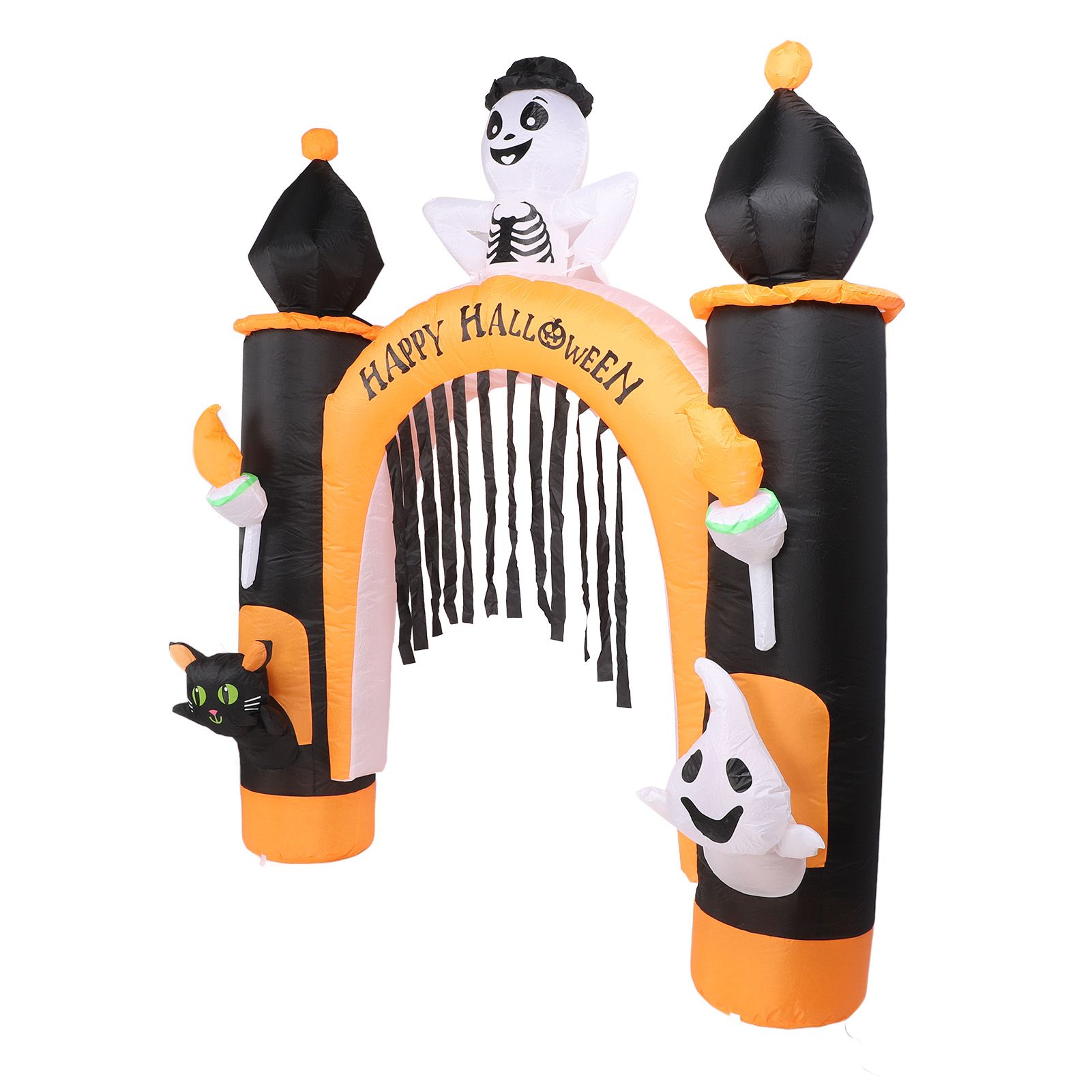 8ft Skull Ghost Inflatable Arch LED Light Indoor Outdoor Pumpkin Ghost Blow Up view 8