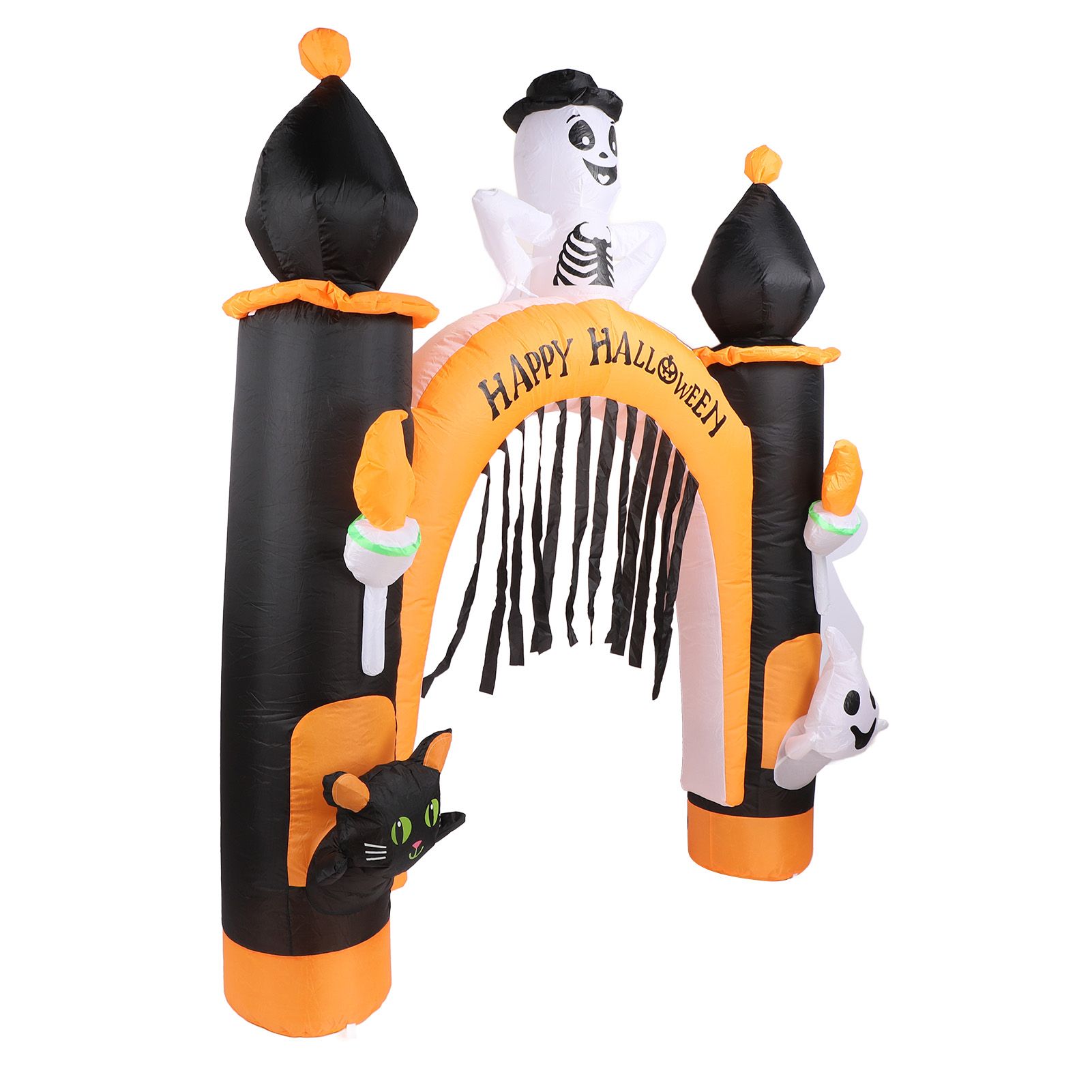8ft Skull Ghost Inflatable Arch LED Light Indoor Outdoor Pumpkin Ghost Blow Up view 9