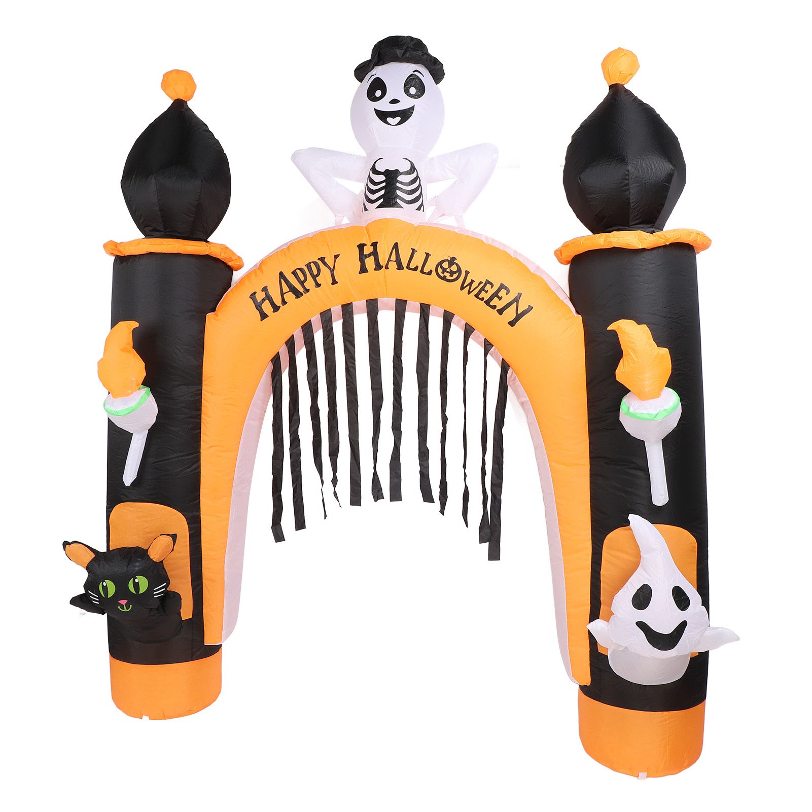 8ft Skull Ghost Inflatable Arch LED Light Indoor Outdoor Pumpkin Ghost Blow Up view 10