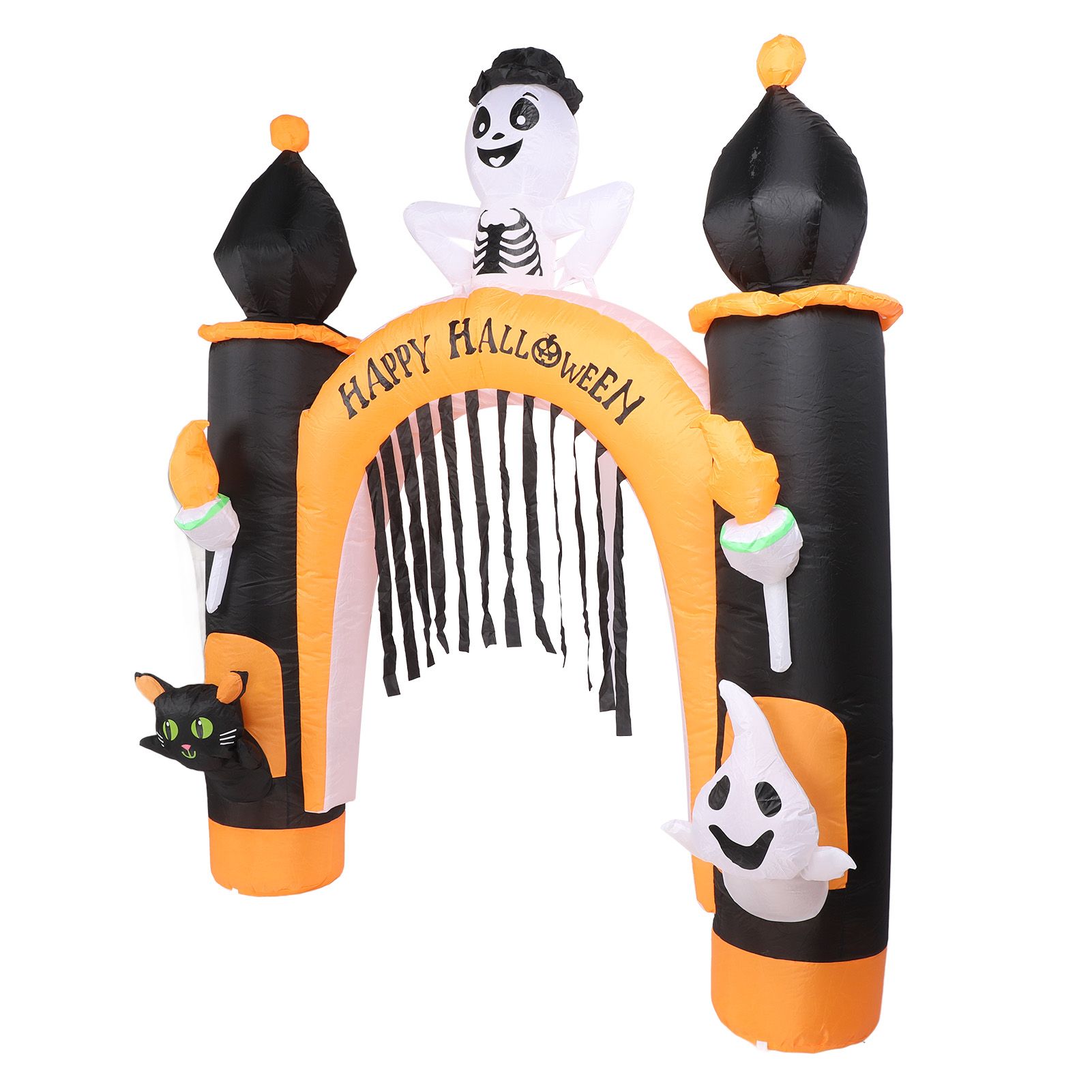 8ft Skull Ghost Inflatable Arch LED Light Indoor Outdoor Pumpkin Ghost Blow Up view 11