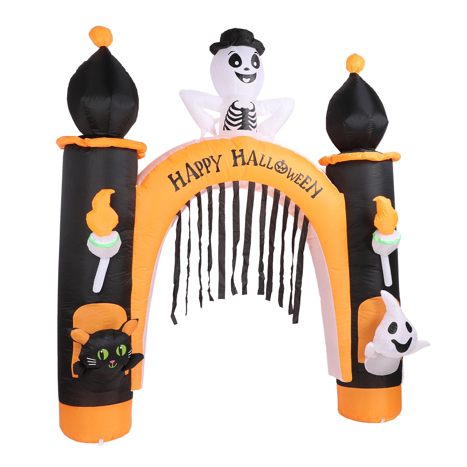 8ft Skull Ghost Inflatable Arch LED Light Indoor Outdoor Pumpkin Ghost Blow Up view 12