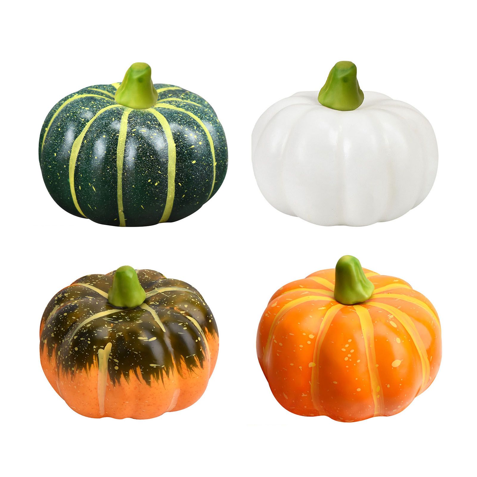 4pcs Pumpkin Decor Artificial Faux Foam Pumpkins Decoration for Fall Home — image 1