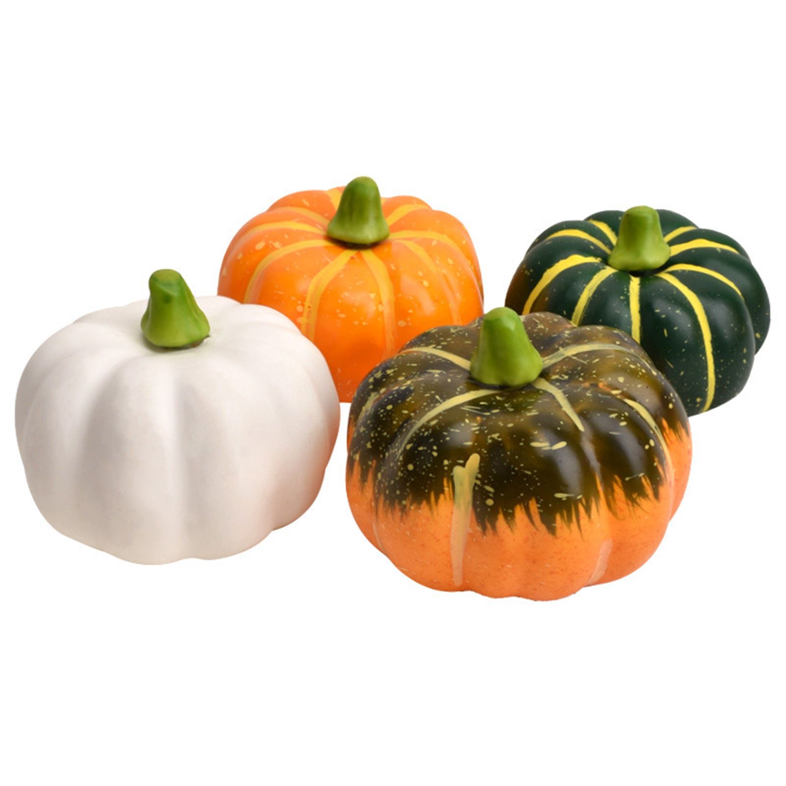 4pcs Pumpkin Decor Artificial Faux Foam Pumpkins Decoration for Fall Home view 3