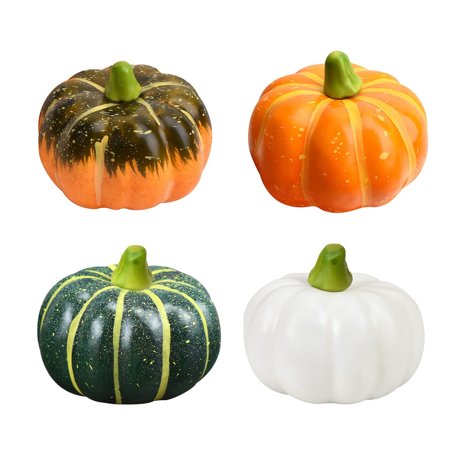 4pcs Pumpkin Decor Artificial Faux Foam Pumpkins Decoration for Fall Home view 4