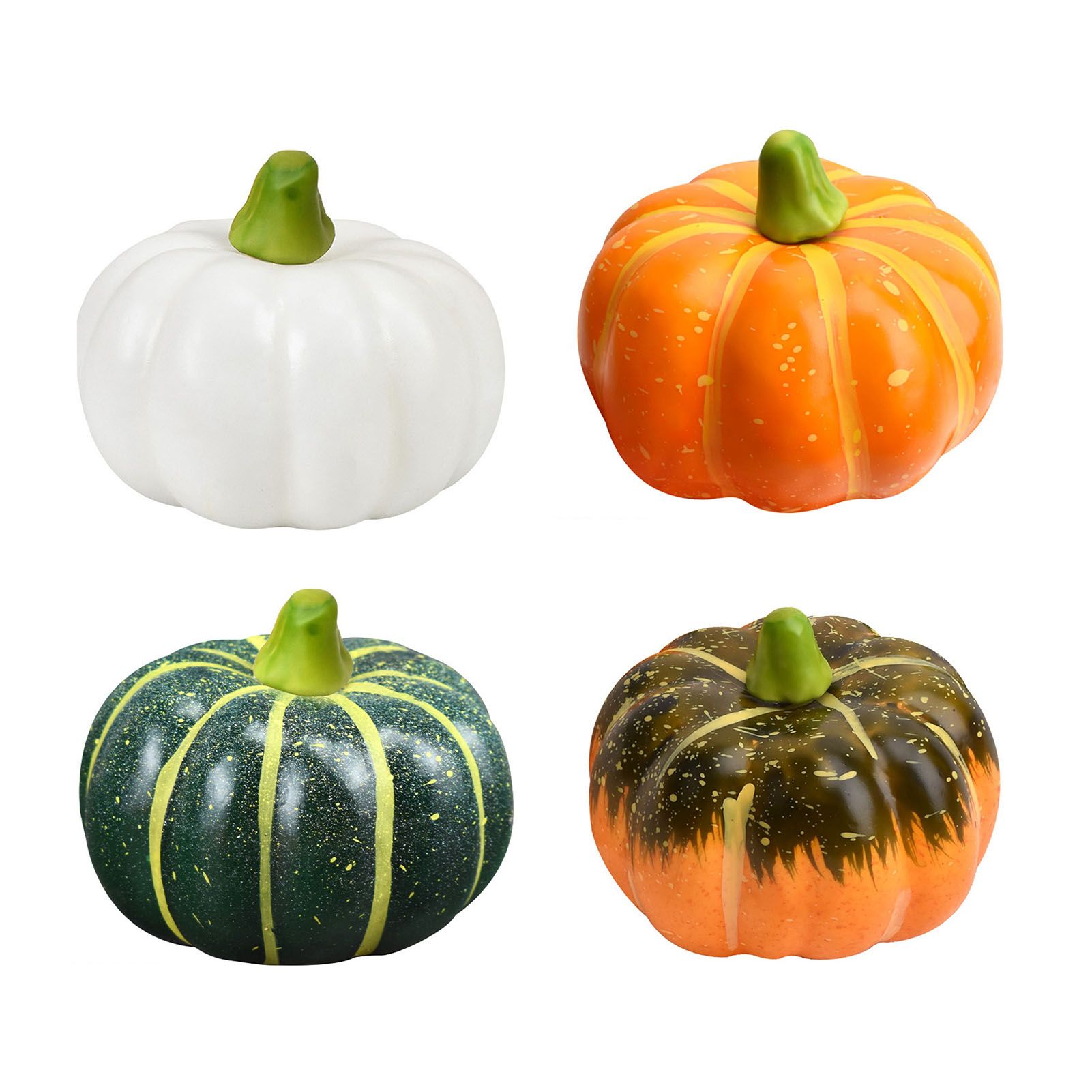 4pcs Pumpkin Decor Artificial Faux Foam Pumpkins Decoration for Fall Home view 6
