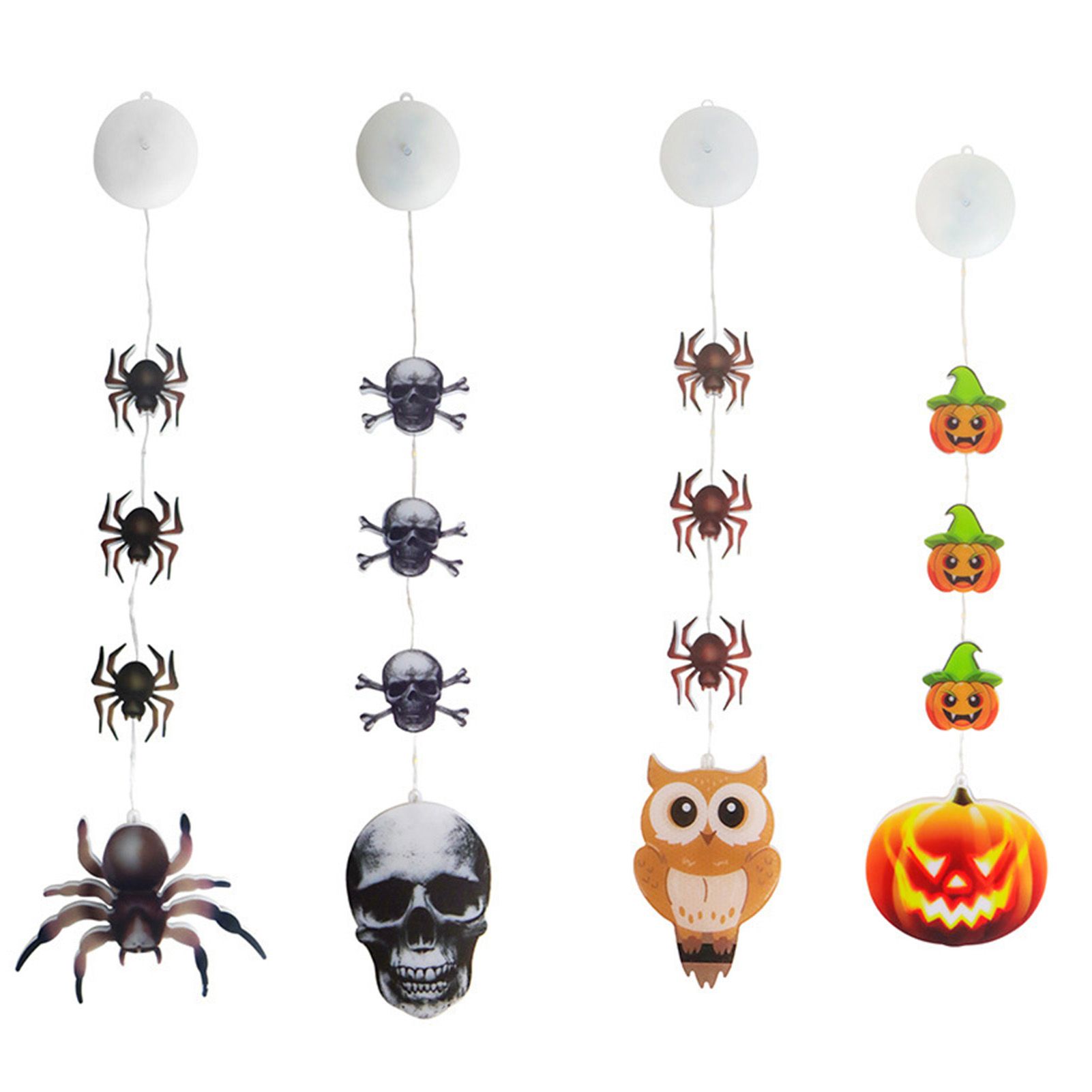 4pcs Hanging String Lights 8 Flashing Modes Battery Operated Pumpkin Skull view 6