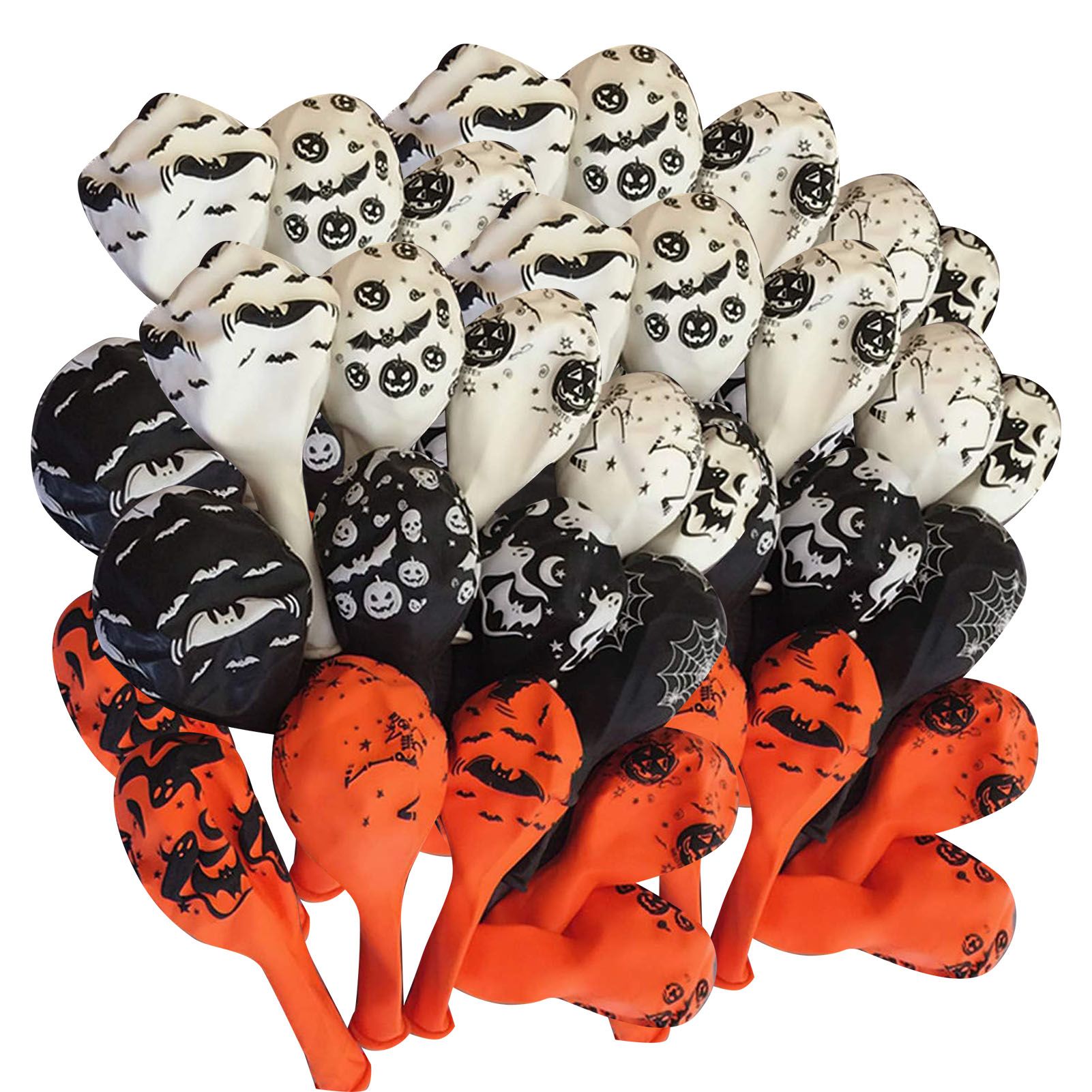 100Pcs Pumpkin Ghost Balloon 12in 3 Colors Various Patterns Reliable Use Ghost view 3