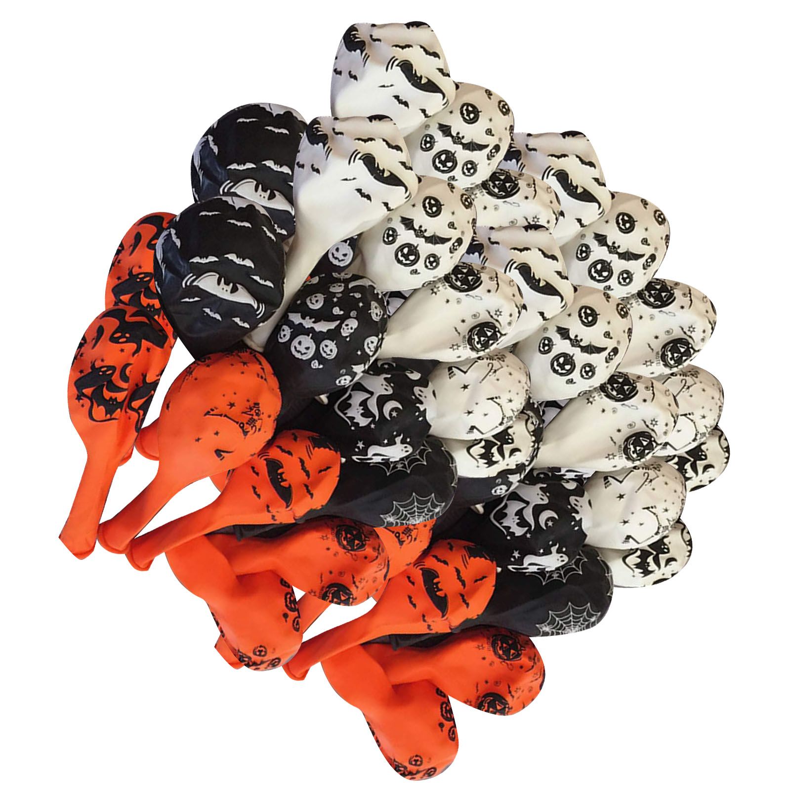 100Pcs Pumpkin Ghost Balloon 12in 3 Colors Various Patterns Reliable Use Ghost view 4