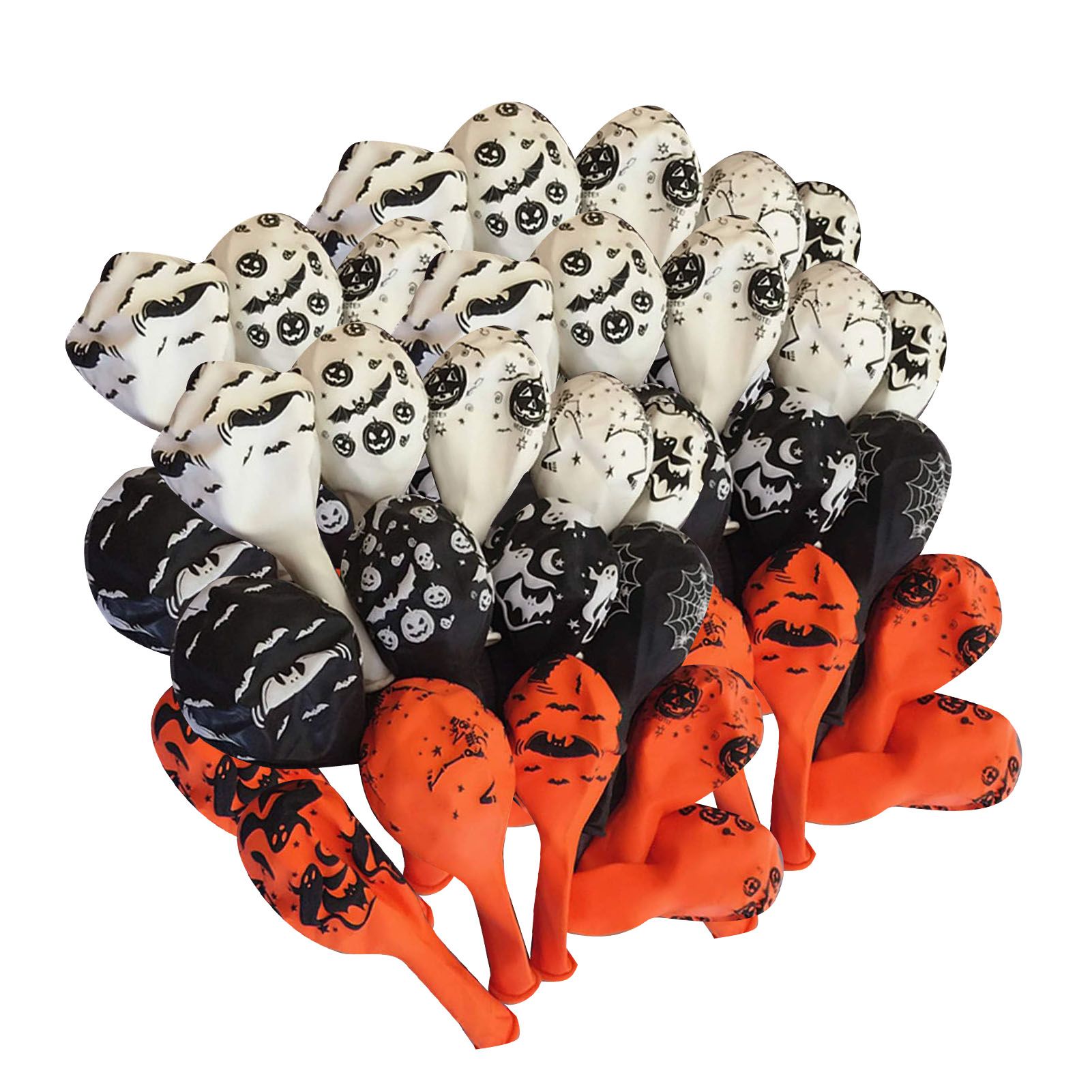 100Pcs Pumpkin Ghost Balloon 12in 3 Colors Various Patterns Reliable Use Ghost view 6