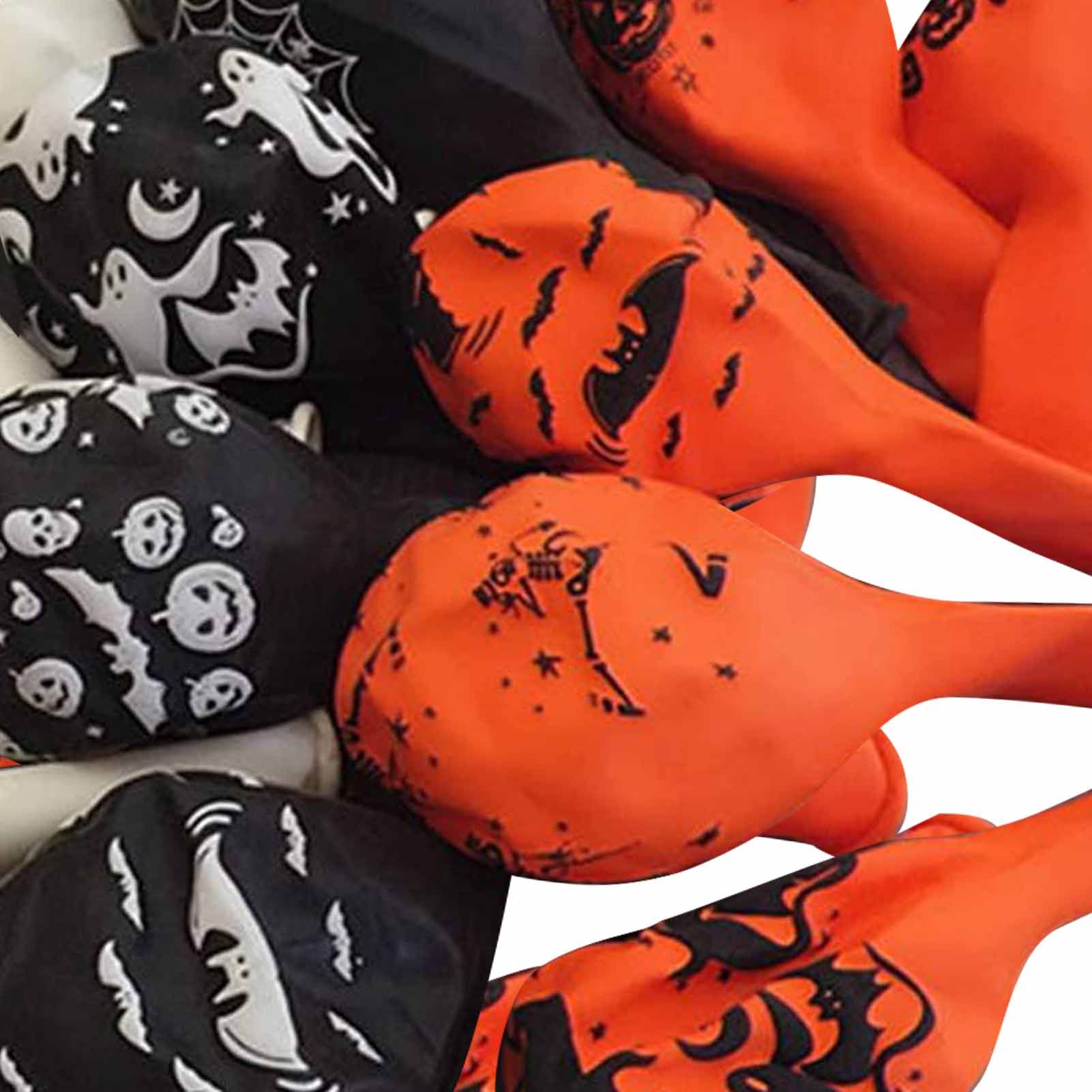 100Pcs Pumpkin Ghost Balloon 12in 3 Colors Various Patterns Reliable Use Ghost view 7
