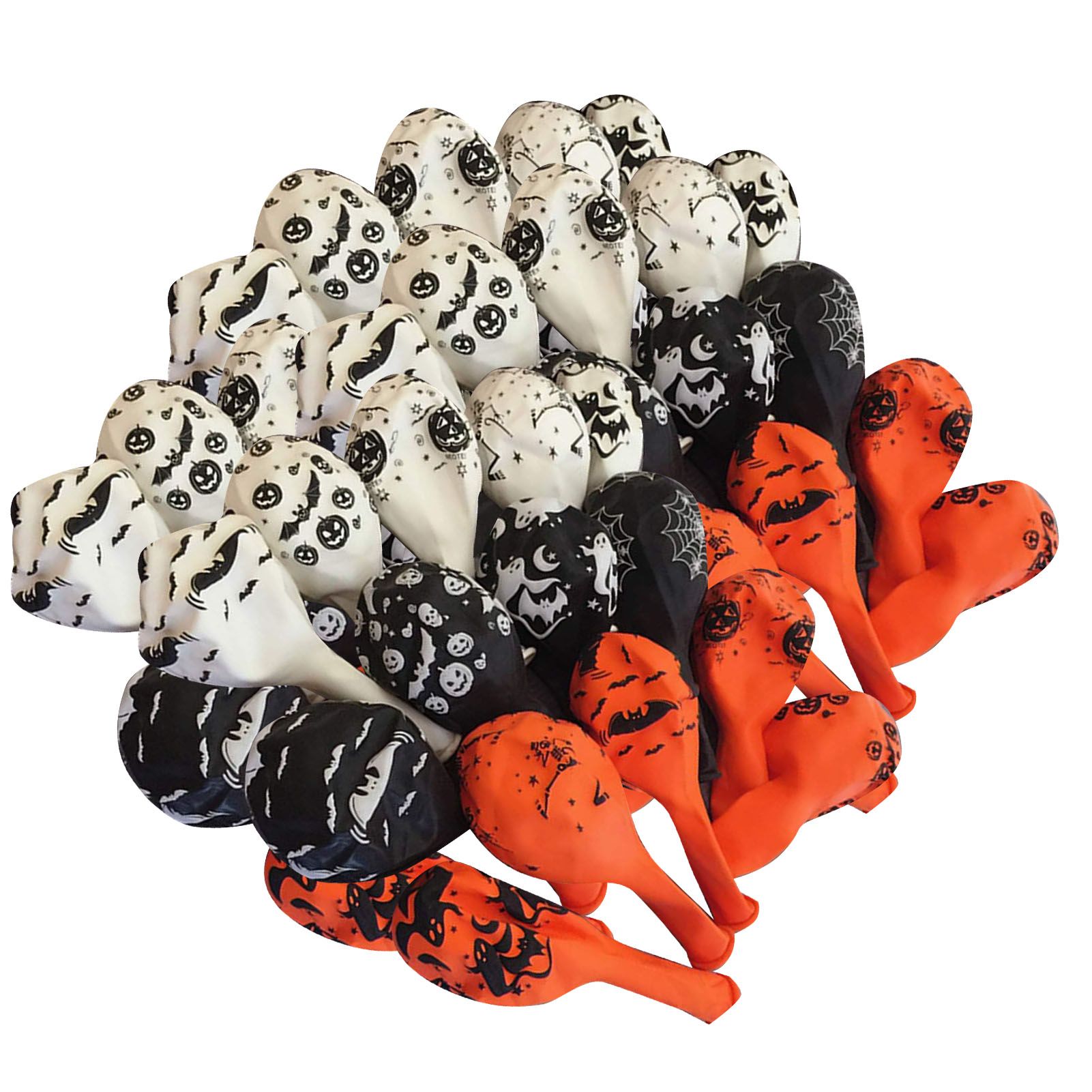 100Pcs Pumpkin Ghost Balloon 12in 3 Colors Various Patterns Reliable Use Ghost view 8