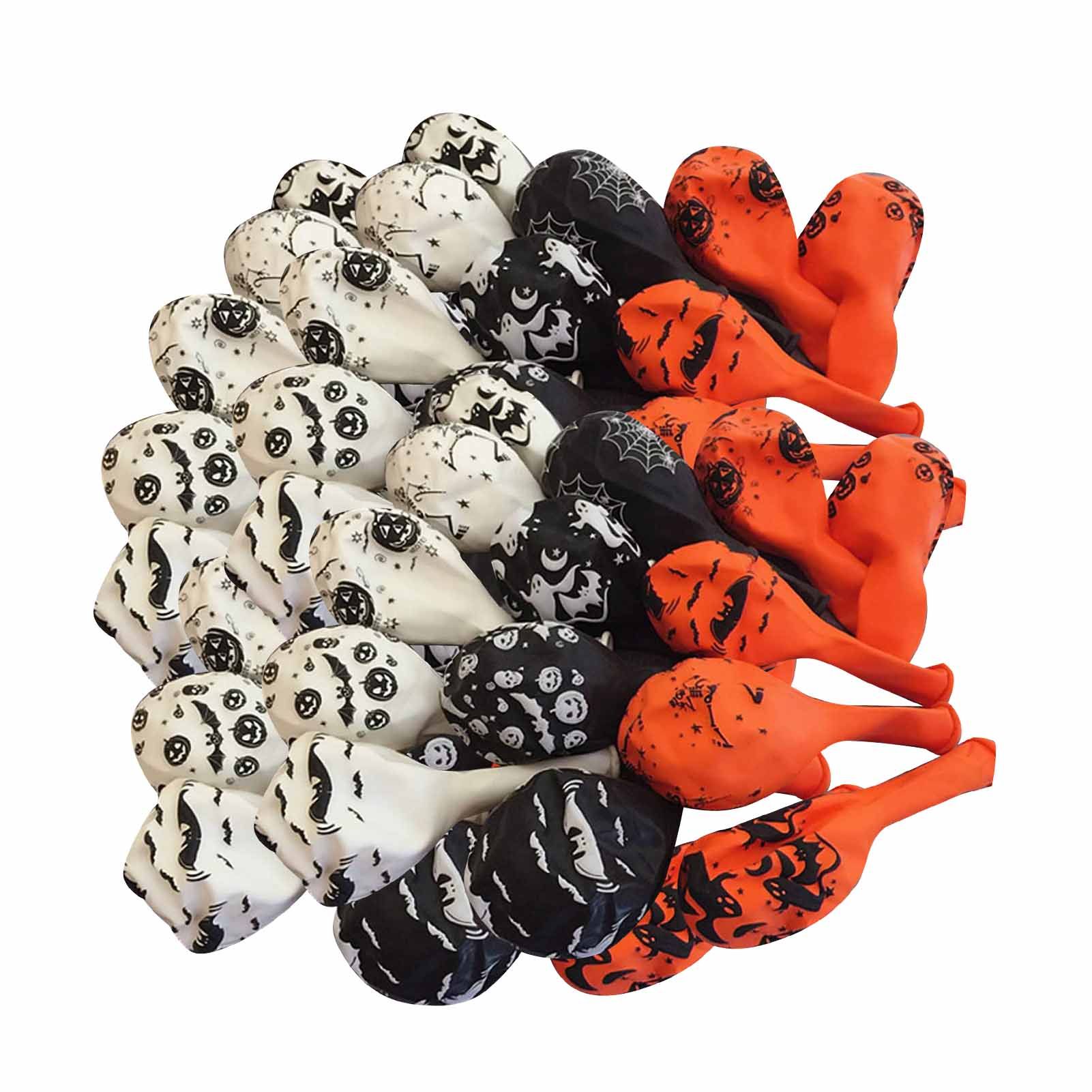 100Pcs Pumpkin Ghost Balloon 12in 3 Colors Various Patterns Reliable Use Ghost view 9