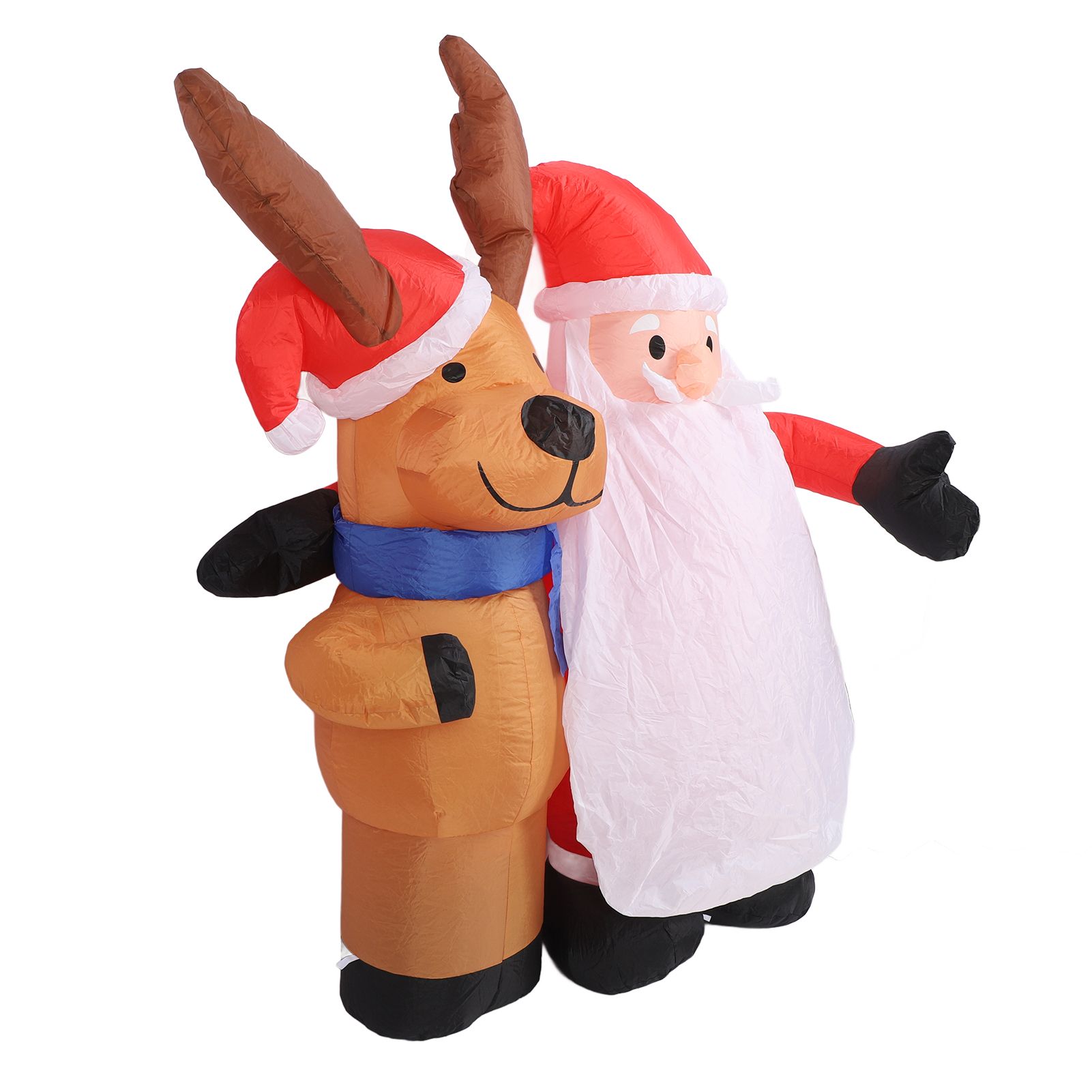 1.6m Xmas Inflatable Old Men and Deer Model Inflatable Santa and Reindeer LED — image 1