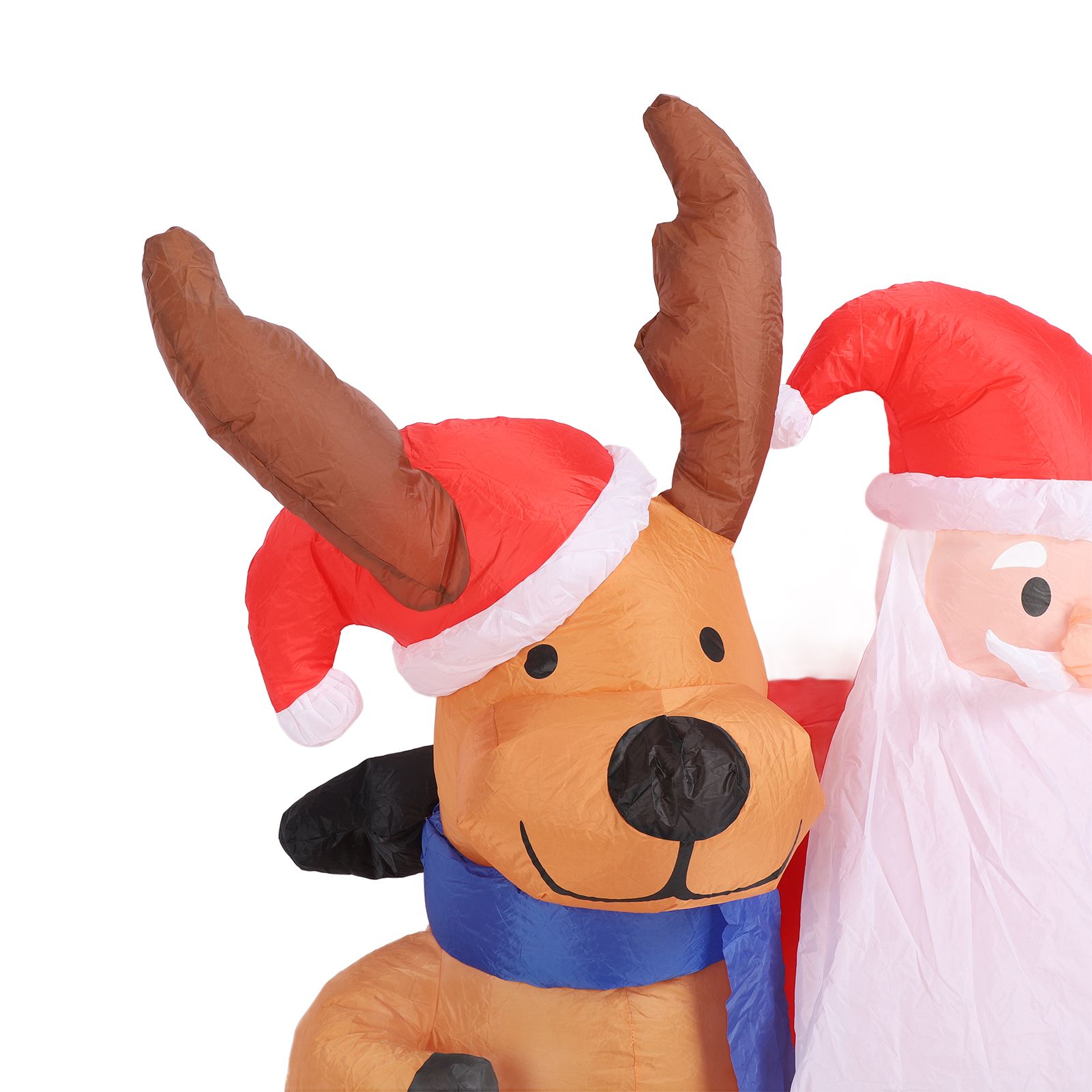 1.6m Xmas Inflatable Old Men and Deer Model Inflatable Santa and Reindeer LED view 2