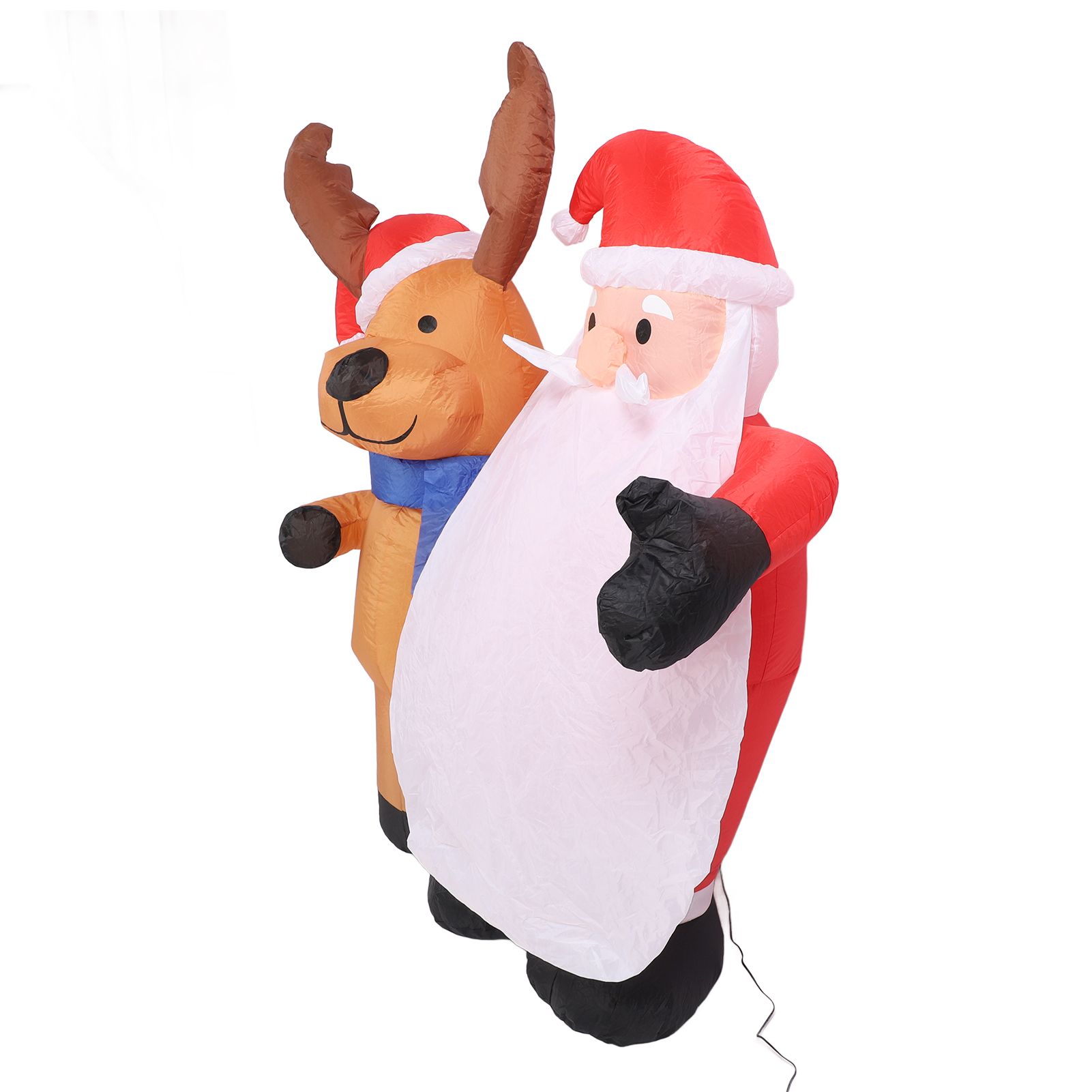 1.6m Xmas Inflatable Old Men and Deer Model Inflatable Santa and Reindeer LED view 12