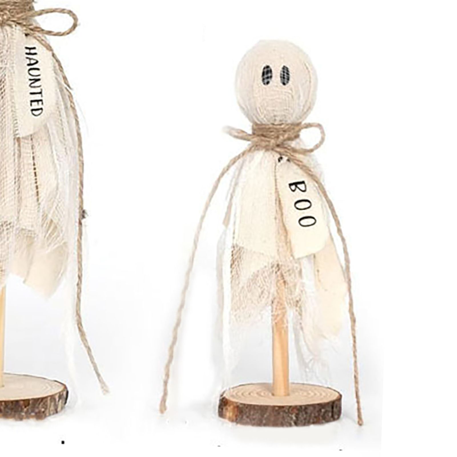 Ghost Wooden Stand Crafts Home Ambience Ornaments Spooky Wooden Decor for view 2