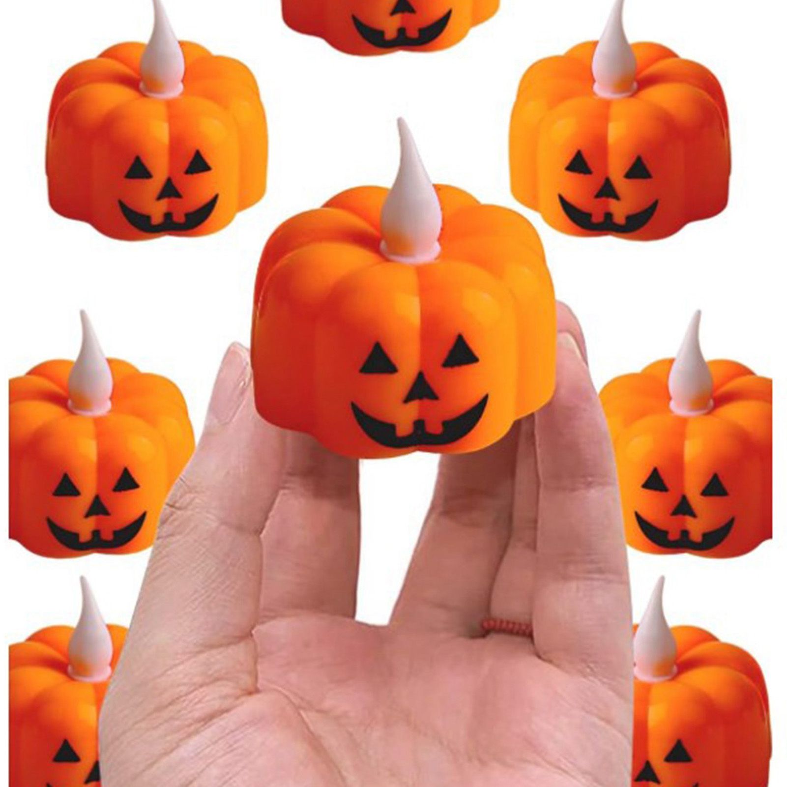 12PCS Pumpkin LED Candle Lights Battery Operated Pumpkin Flameless Candle view 6