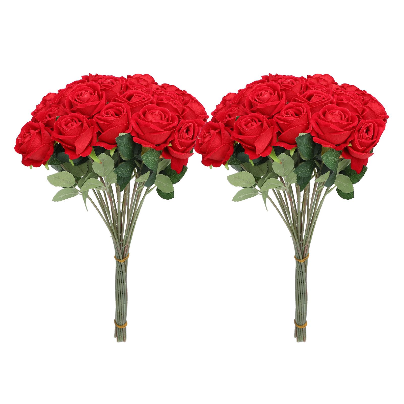 50pcs Artificial Roses Realistic Real Looking Long Stem Fake Roses for DIY — image 1