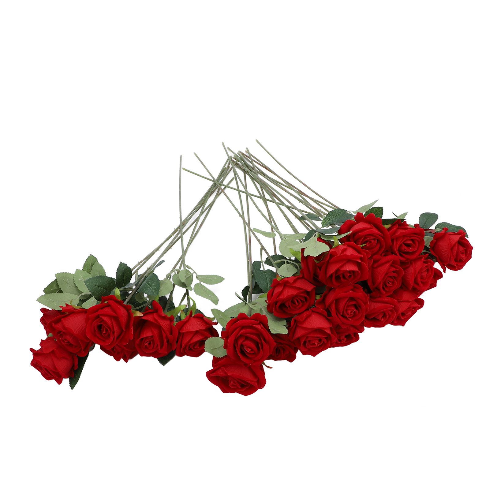 50pcs Artificial Roses Realistic Real Looking Long Stem Fake Roses for DIY view 6