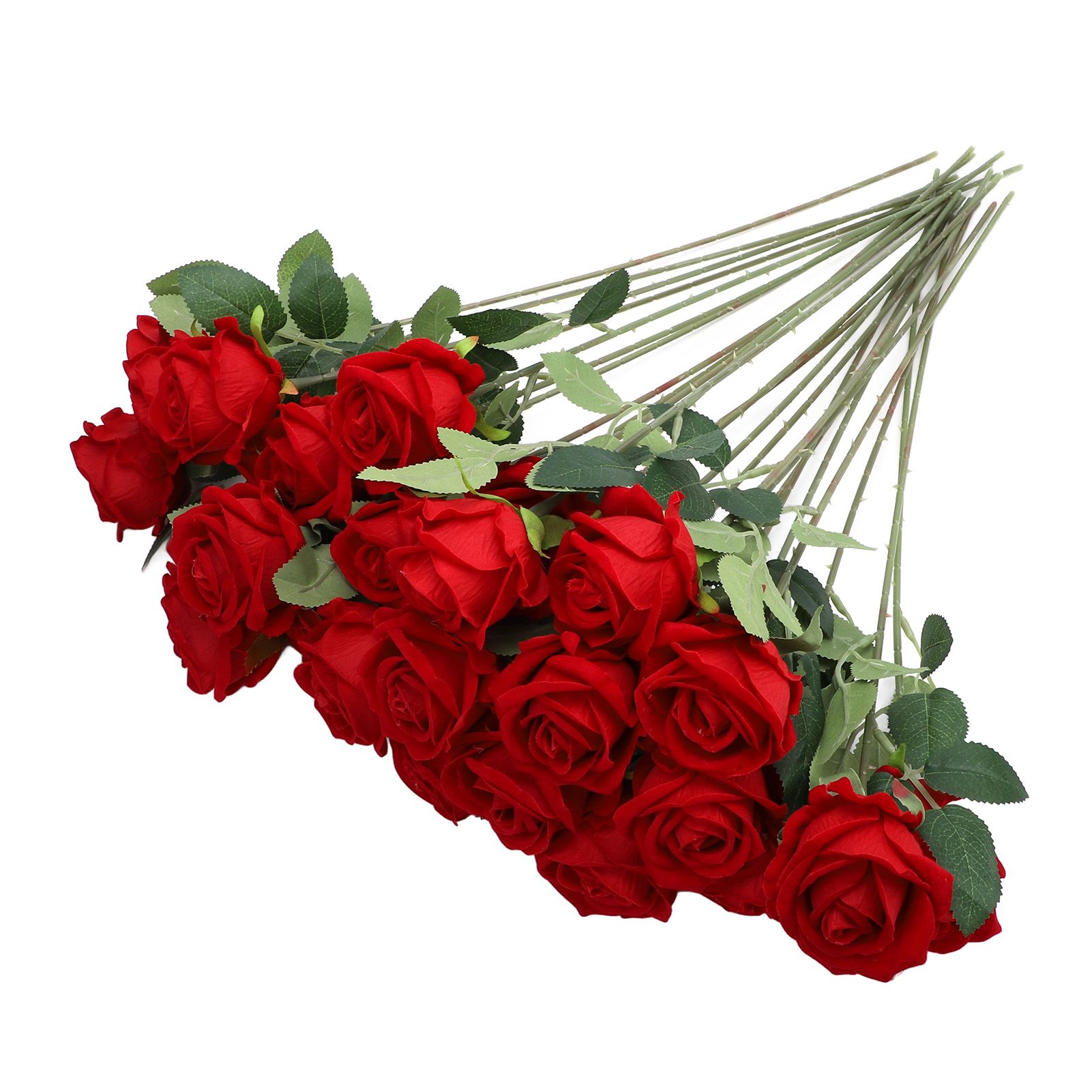 50pcs Artificial Roses Realistic Real Looking Long Stem Fake Roses for DIY view 8
