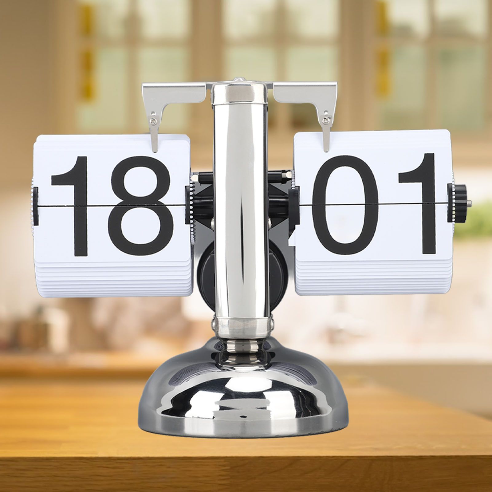 Retro Digital Flip Down Clock Mechanical Flip Desk Clock Battery Powered for view 9